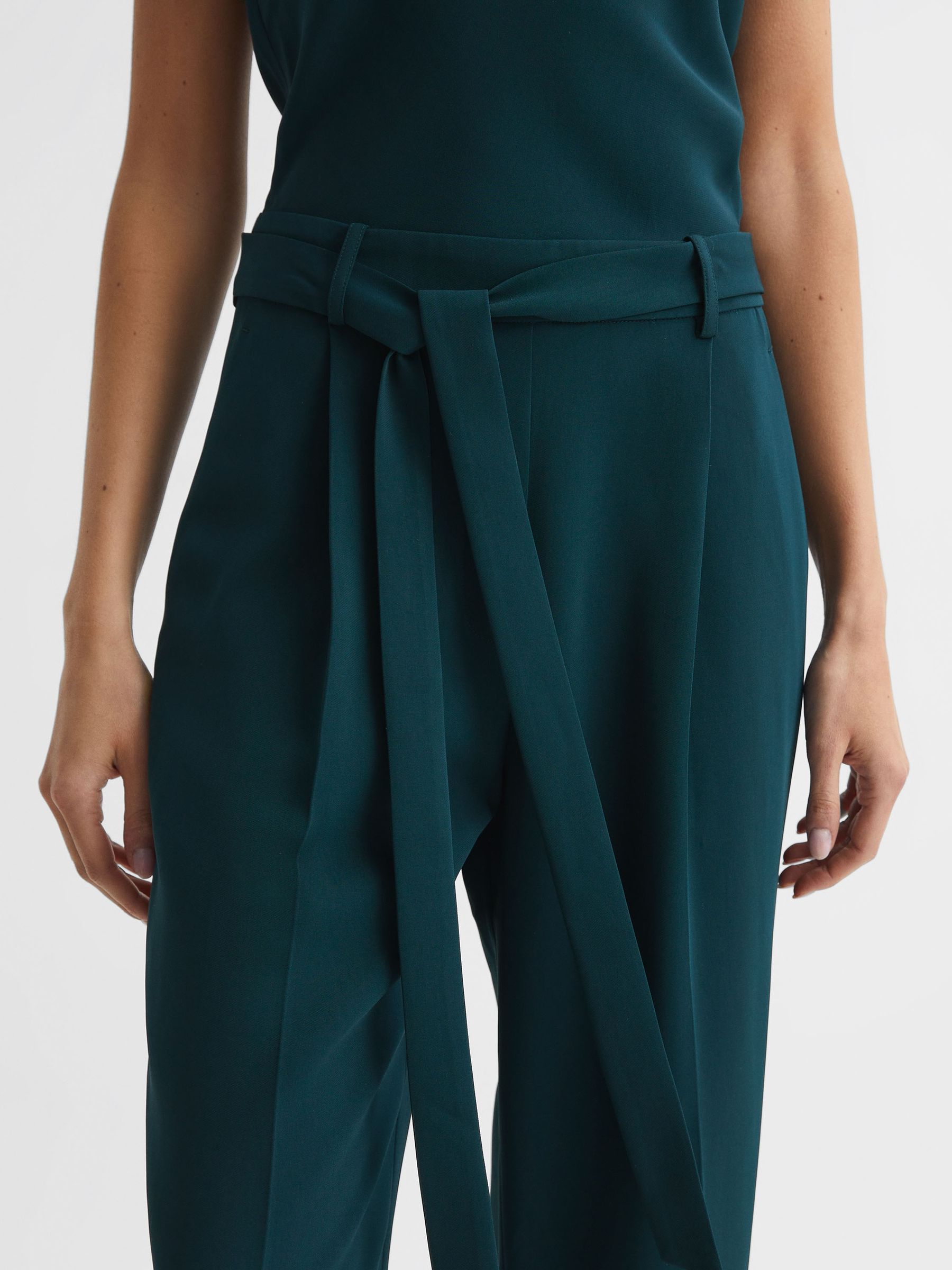 Off-The-Shoulder Jumpsuit in Teal - Image 4 of 5