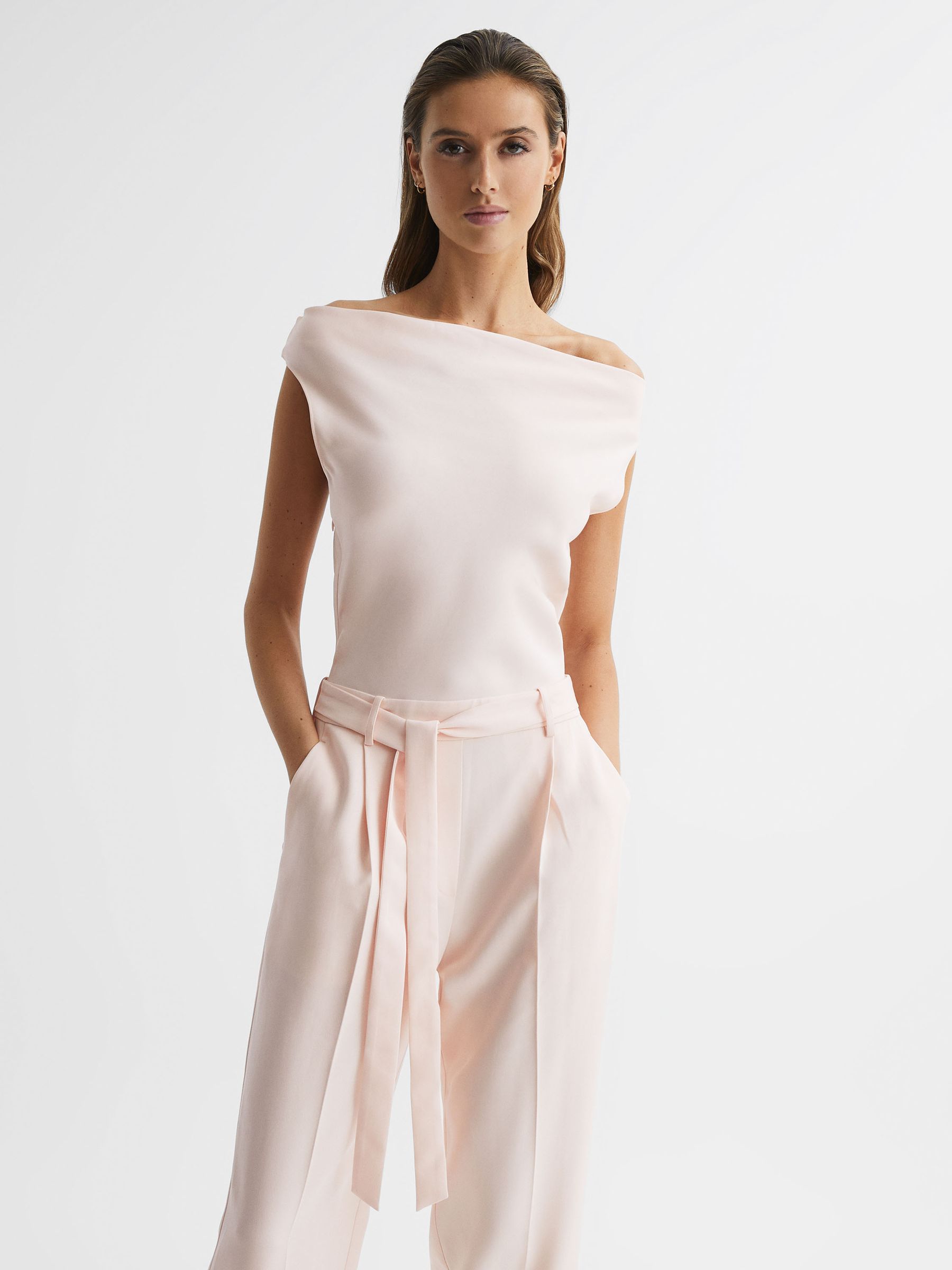 Off-The-Shoulder Jumpsuit in Nude - Image 3 of 5