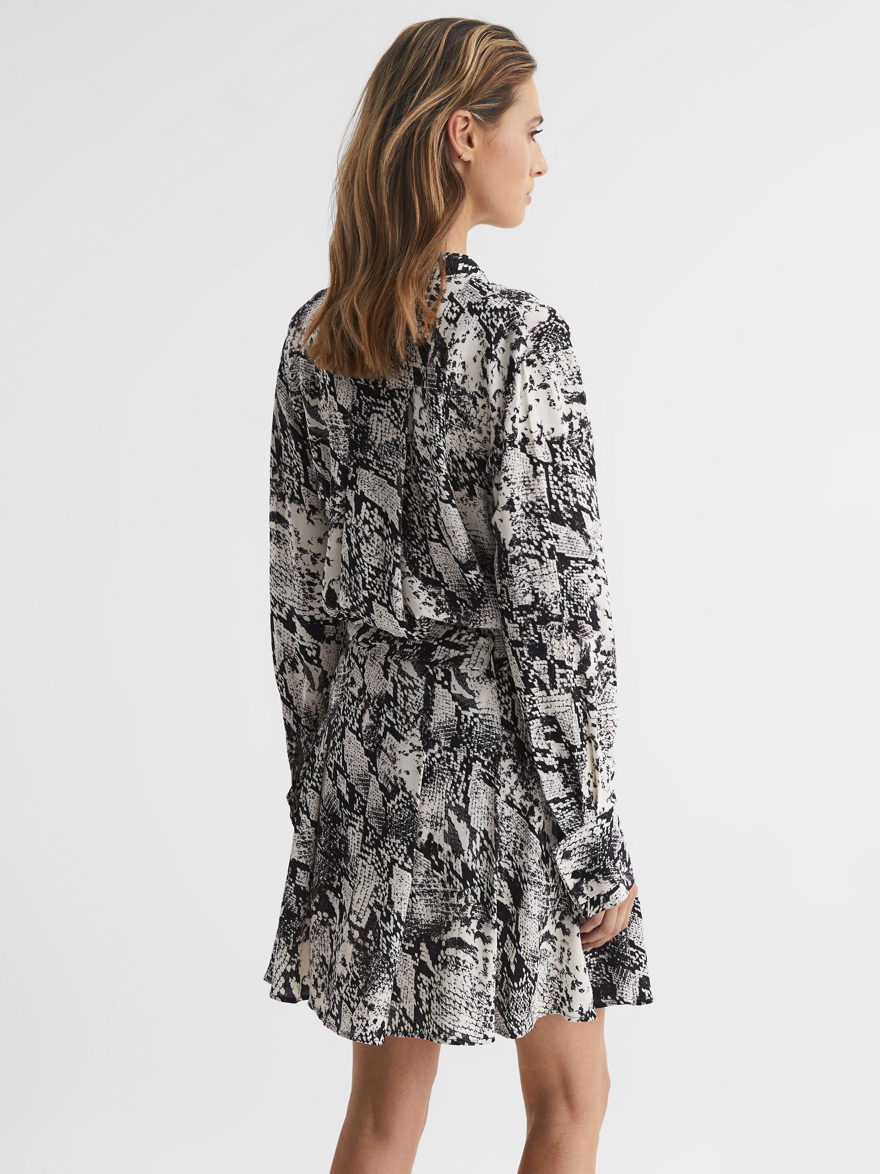 Animal Print Mini Dress in Black/White - Image 5 of 7