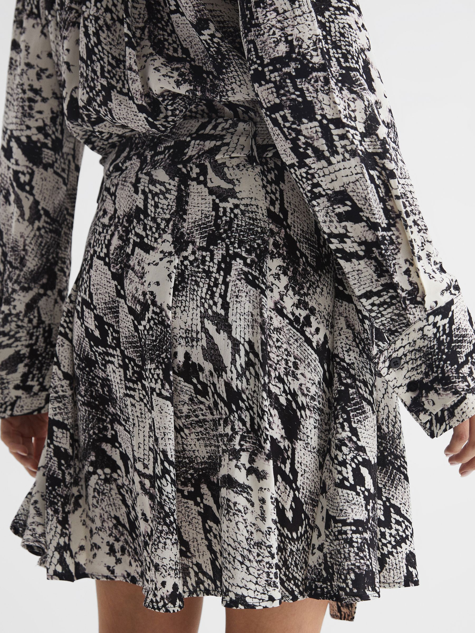 Animal Print Mini Dress in Black/White - Image 6 of 7