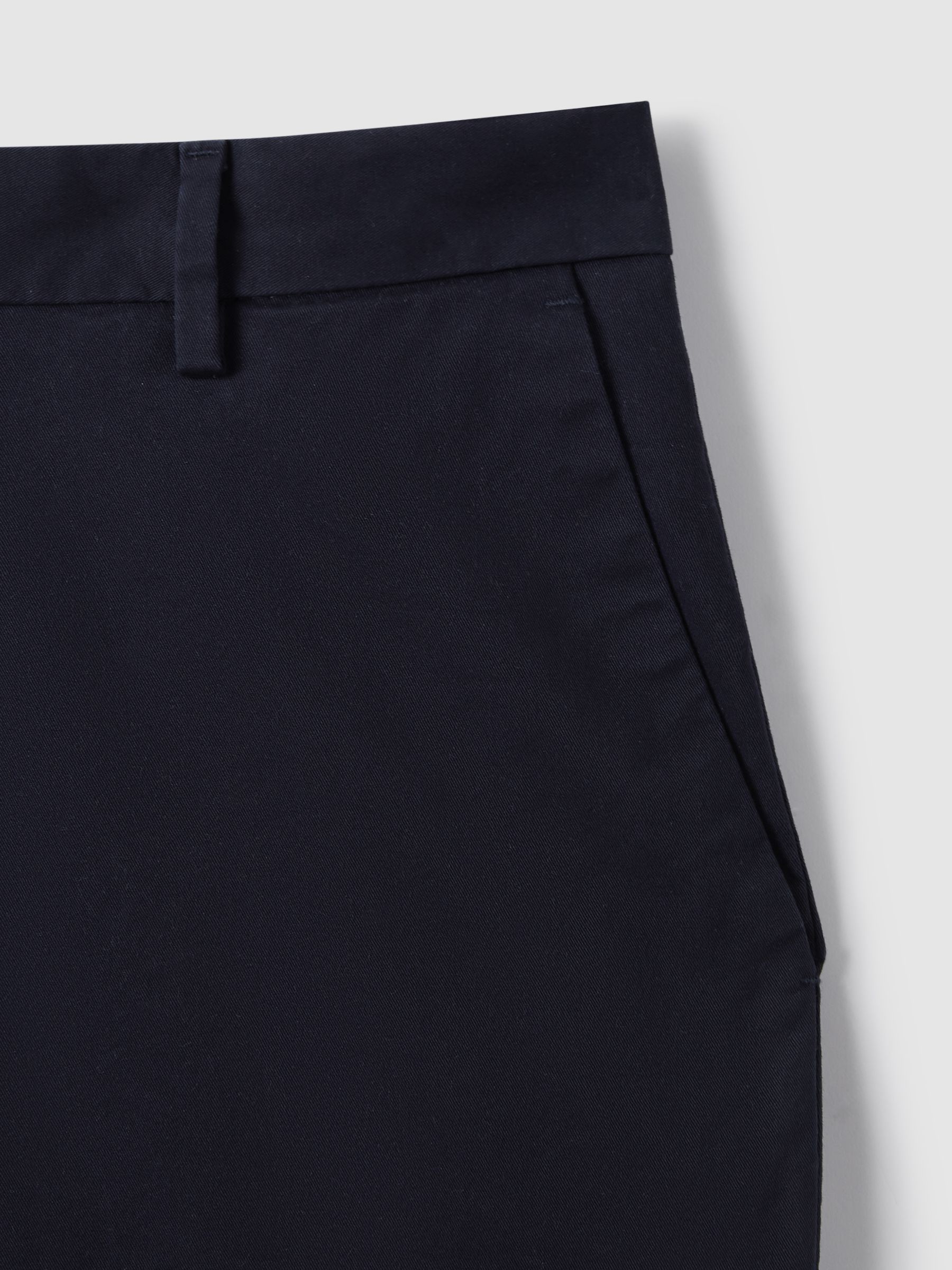 Cotton Chino Shorts with Stretch in Navy - Image 7 of 7