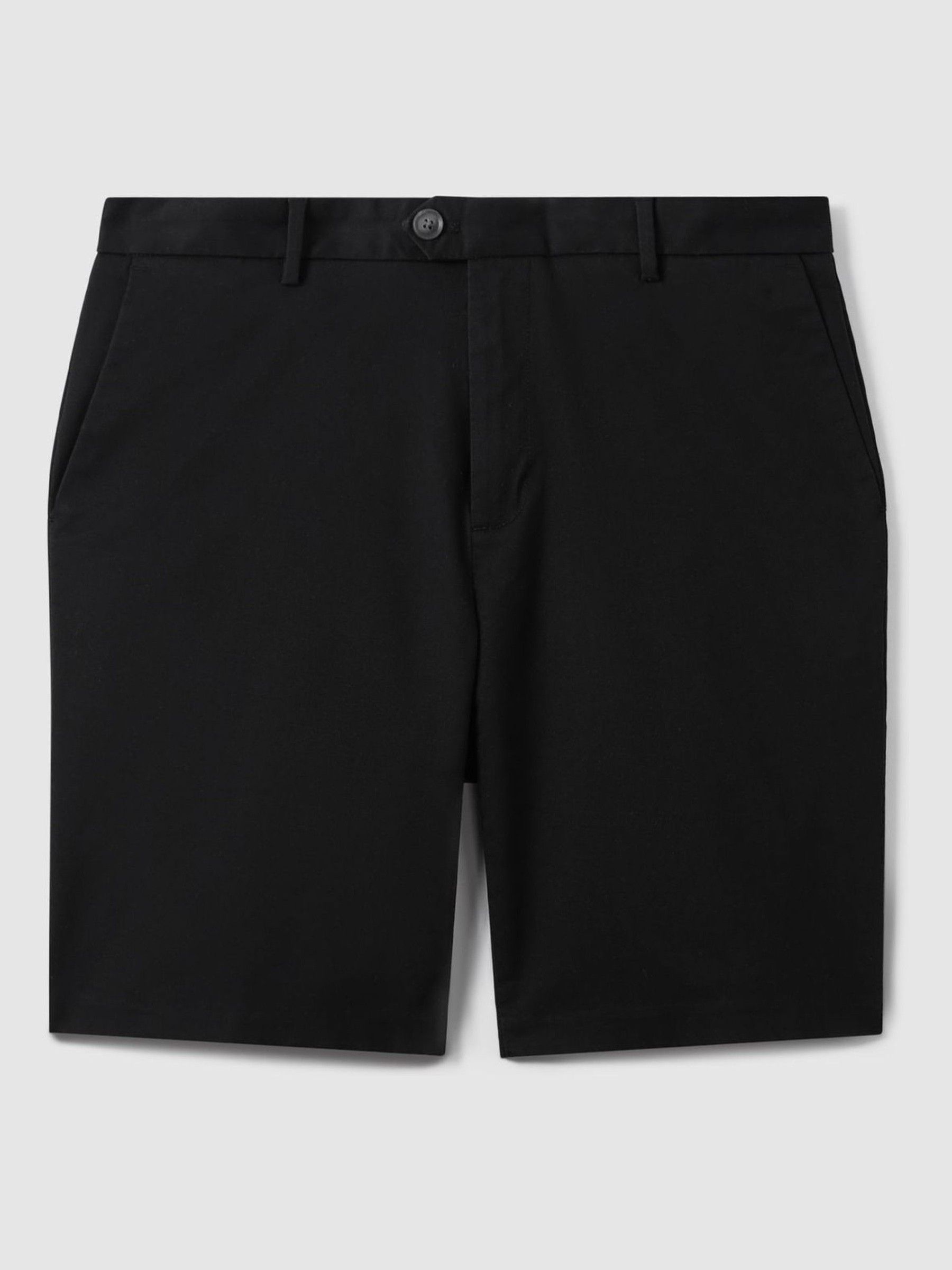 Cotton Chino Shorts with Stretch in Black - Image 2 of 7