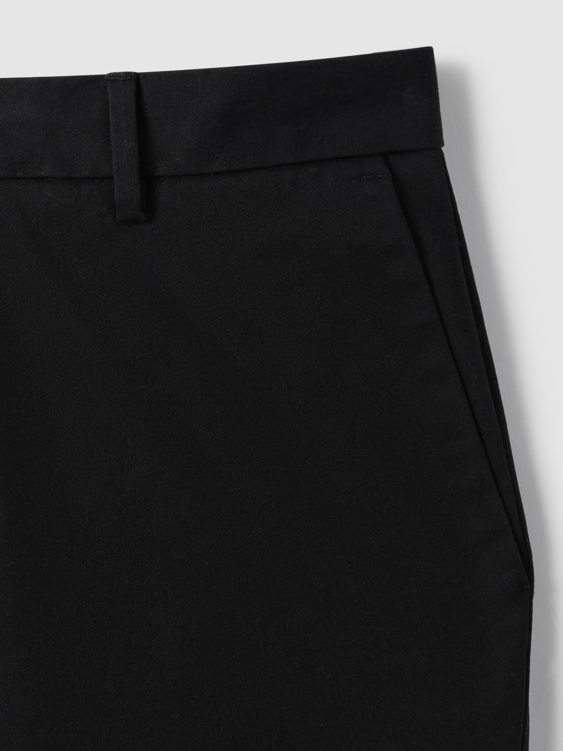 Cotton Chino Shorts with Stretch in Black - Image 7 of 7