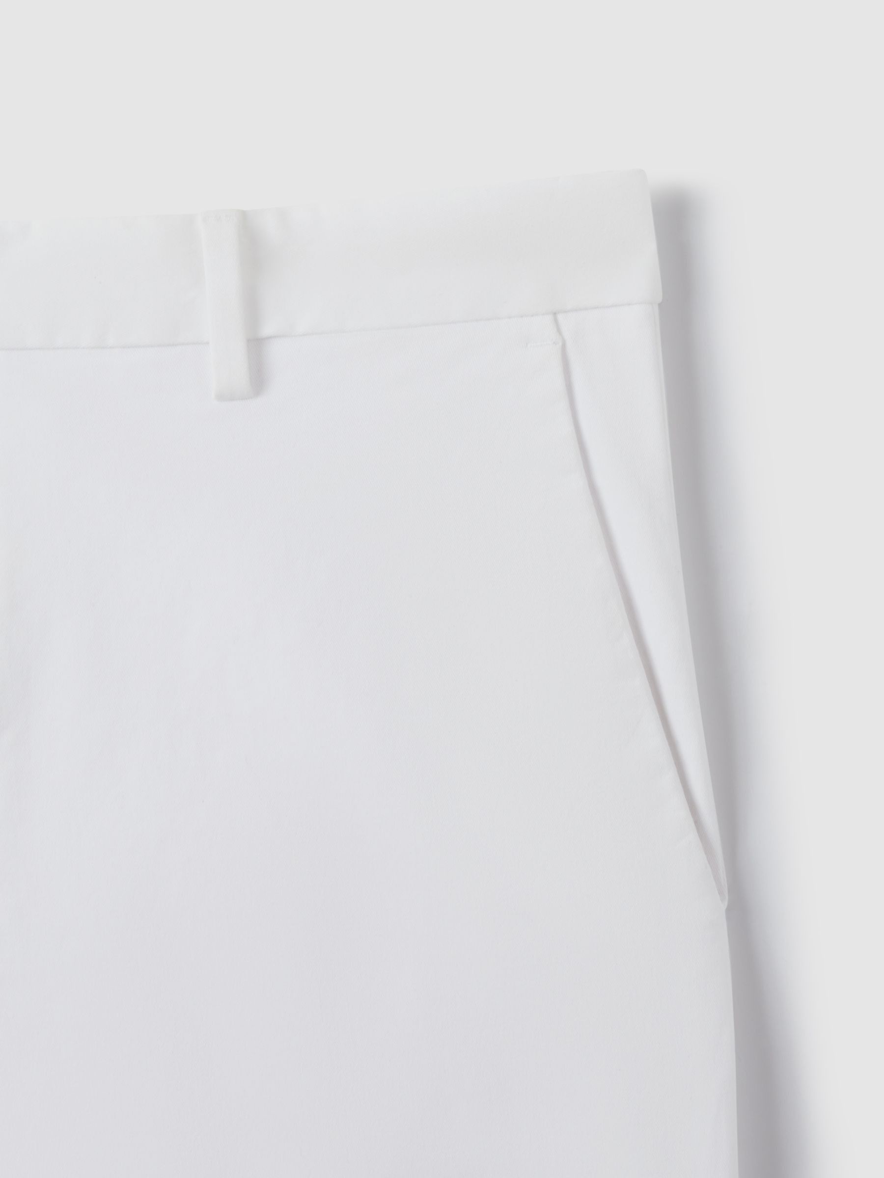 Cotton Chino Shorts with Stretch in White - Image 7 of 7