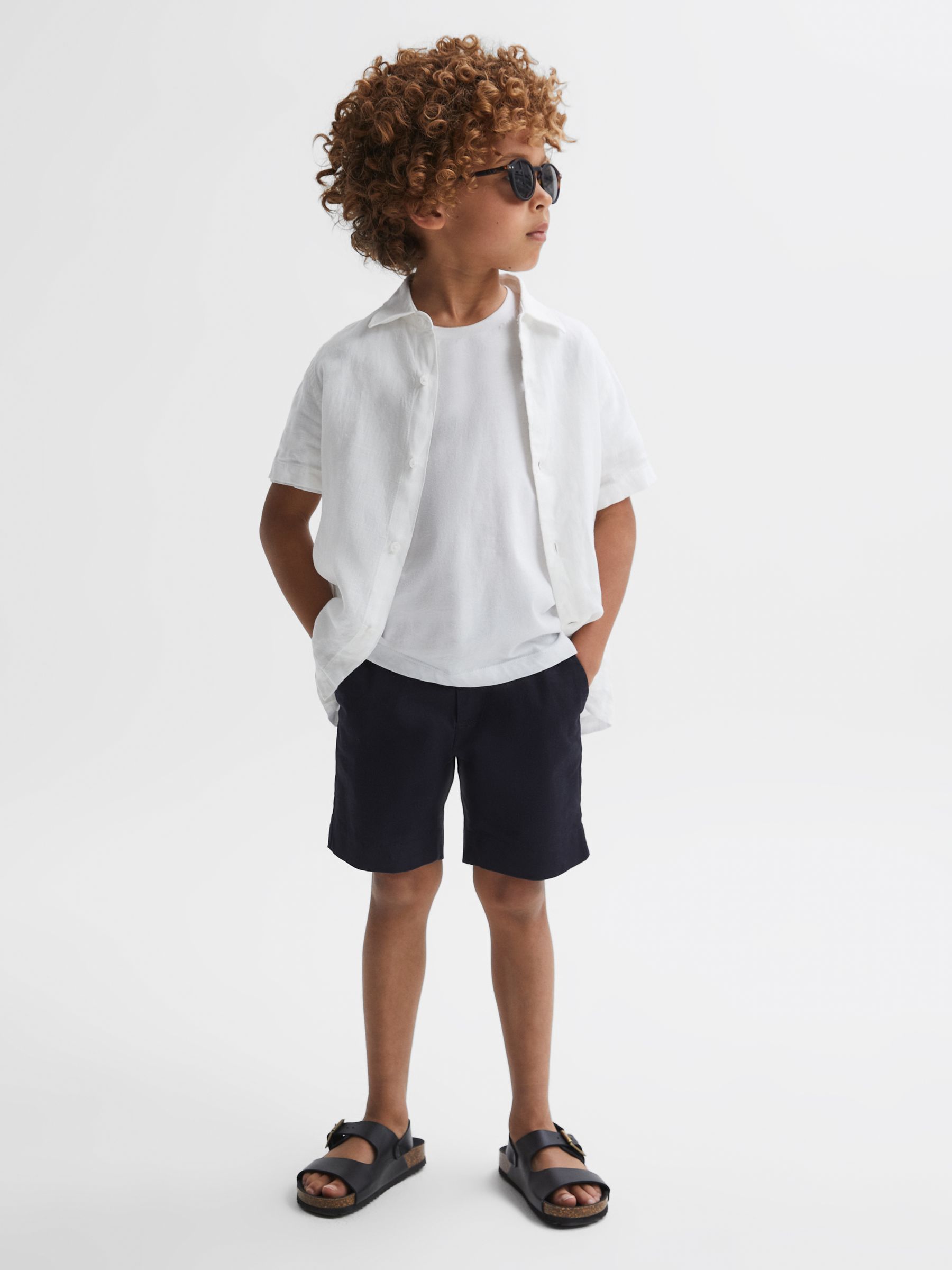 9-13 yrs Casual Chino Shorts in Navy - Image 3 of 5