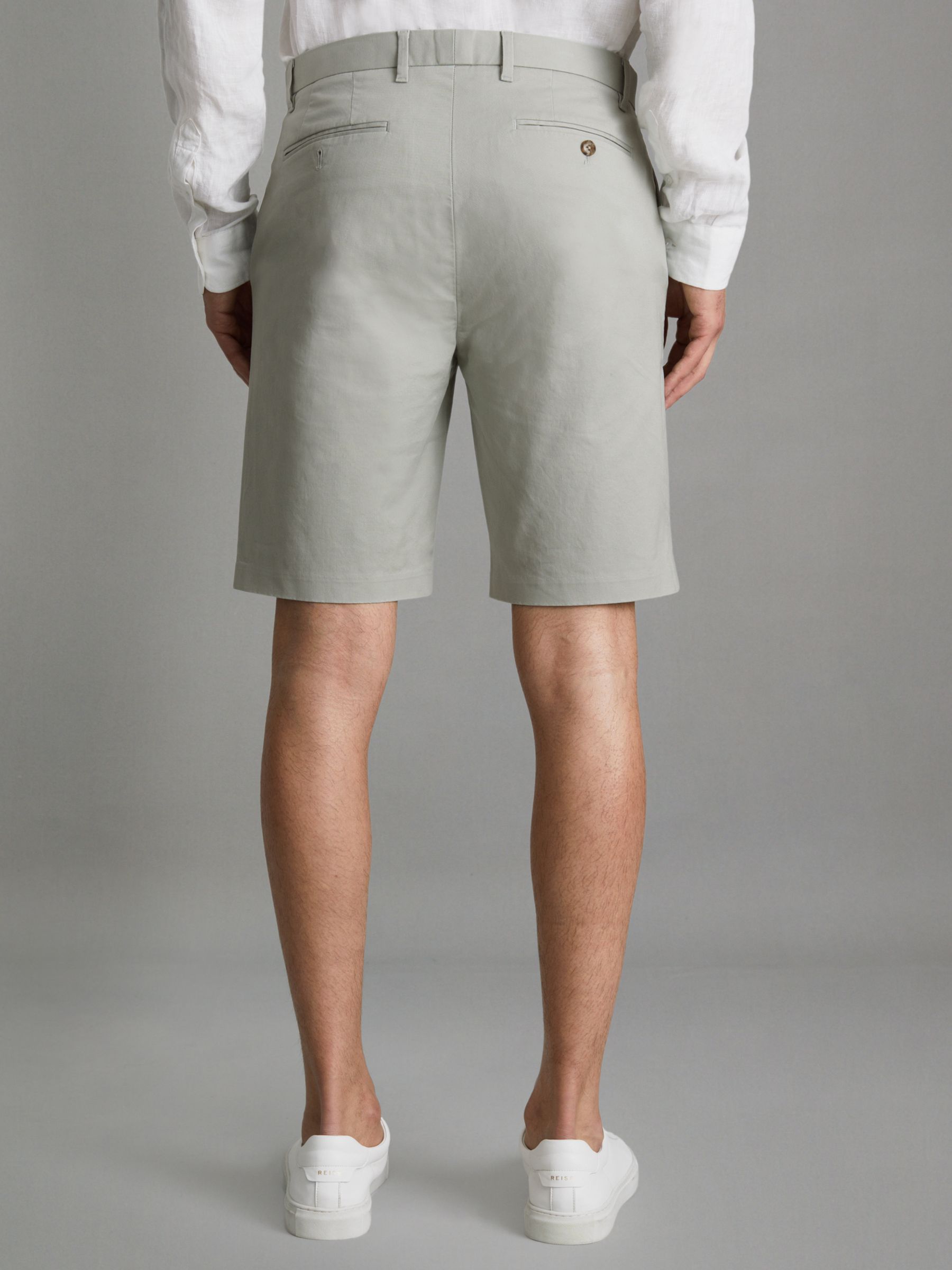 Modern Fit Cotton Blend Chino Shorts in Soft Sage - Image 5 of 6