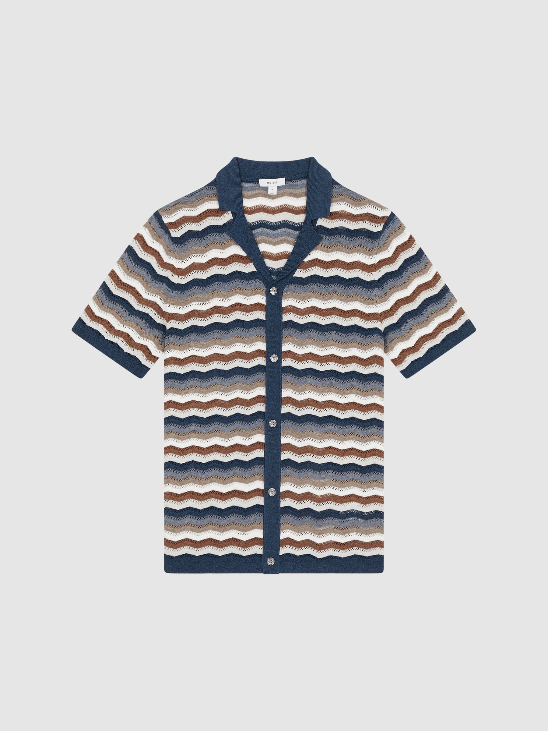 Cuban Collar Printed Shirt in Multi - Image 2 of 7