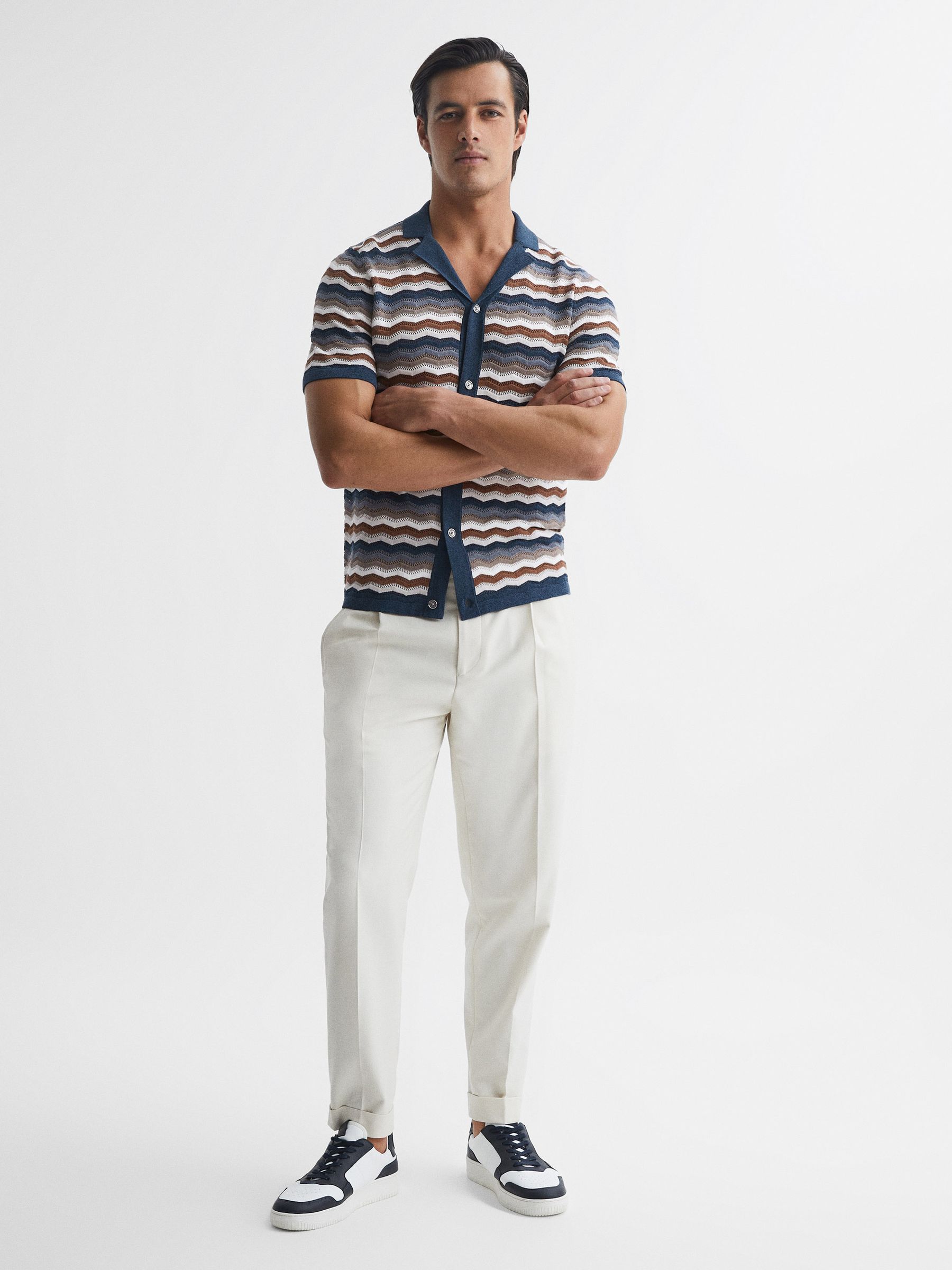 Cuban Collar Printed Shirt in Multi - Image 3 of 7