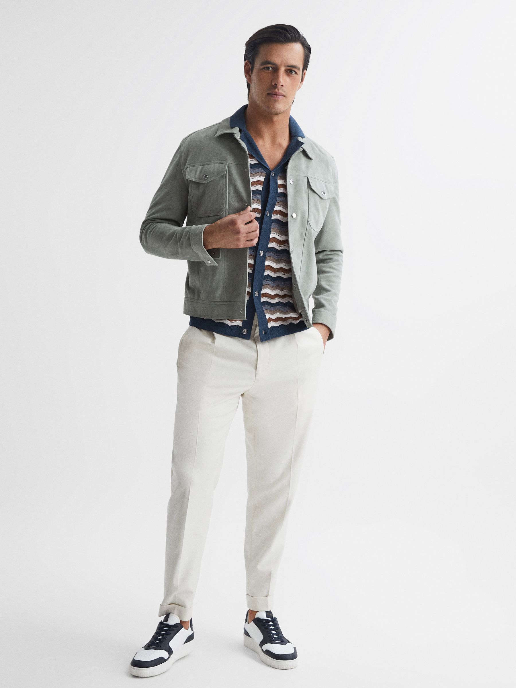 Cuban Collar Printed Shirt in Multi - Image 7 of 7