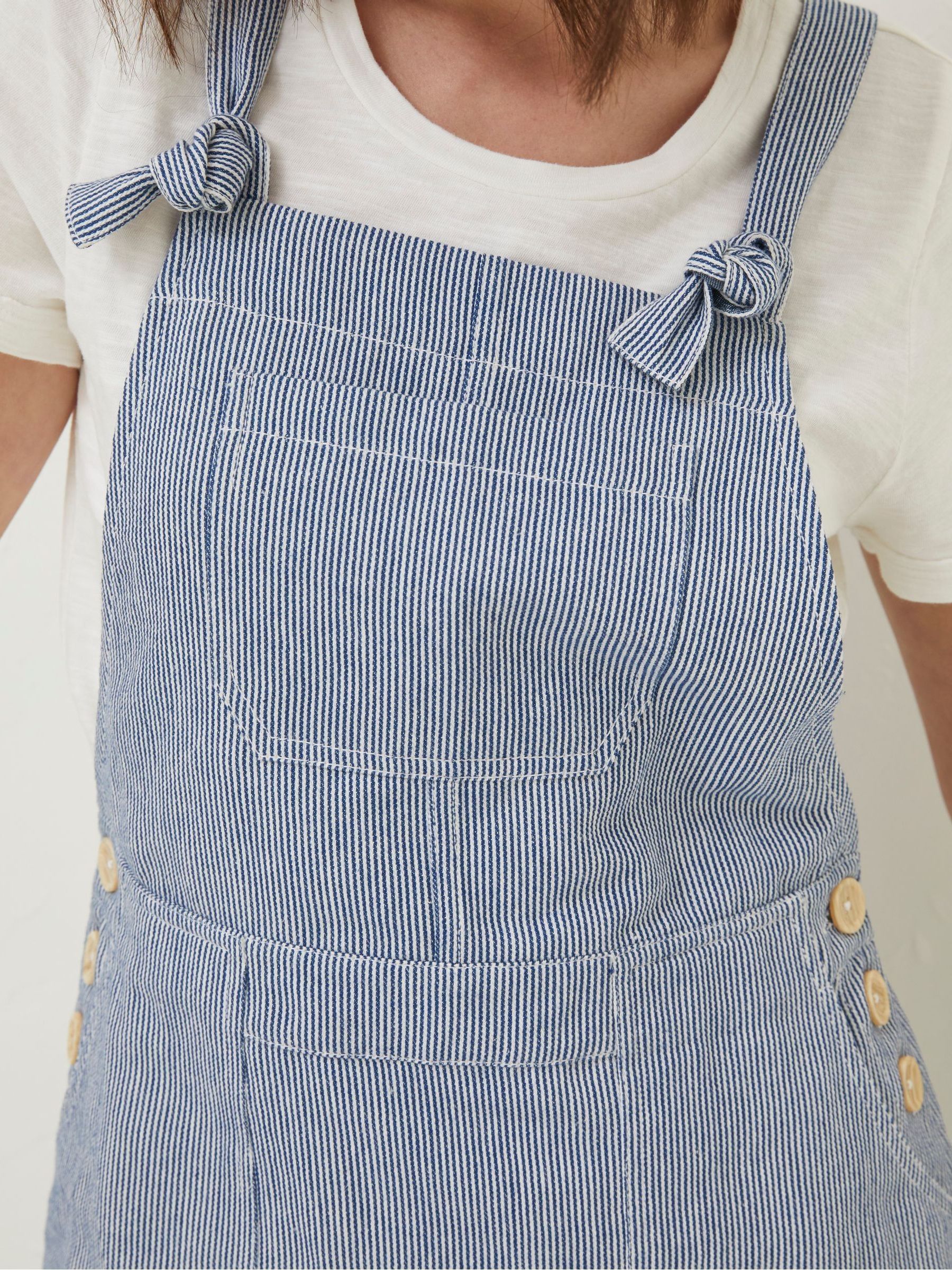 ワンピース Apolina Bessie Pinafore Cazan Stripe 5-7 Blue National Forest Juniper Stripe Pinafore Dress | FatFace