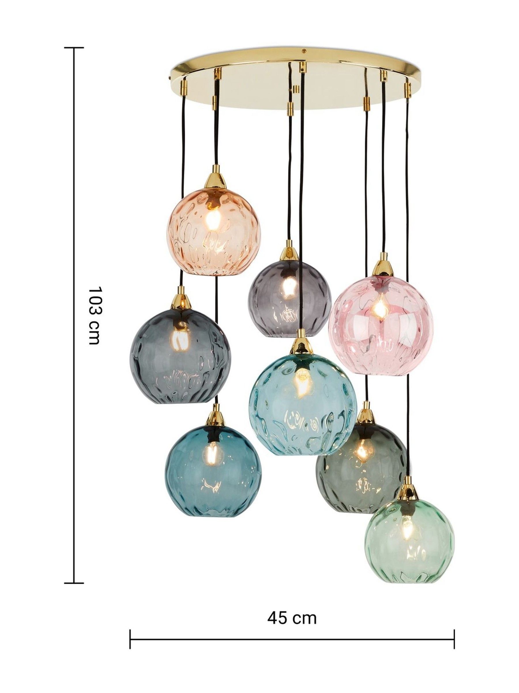Ilaria 8 Light Cluster Pendant Ceiling Light in Multi - Image 4 of 4