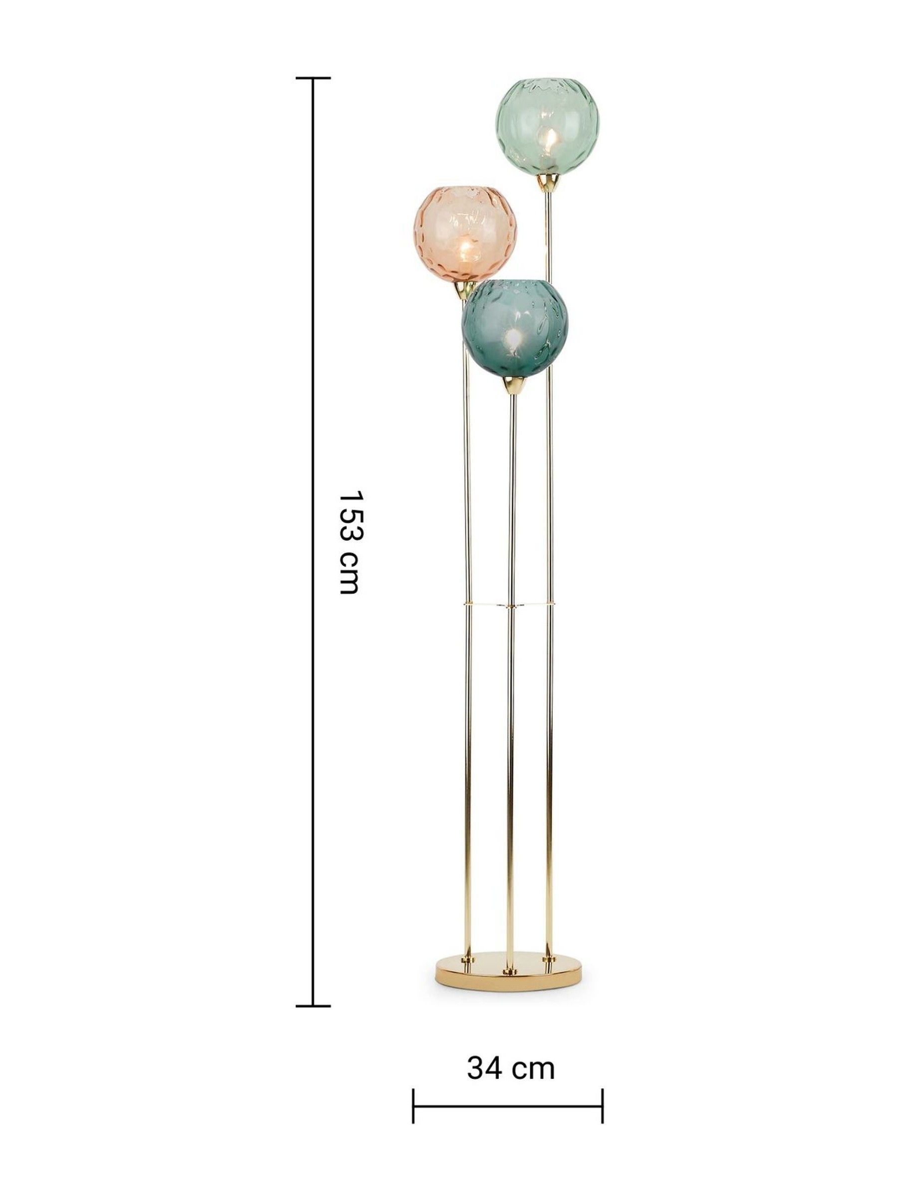 Ilaria Triple Floor Lamp in Multi - Image 4 of 5