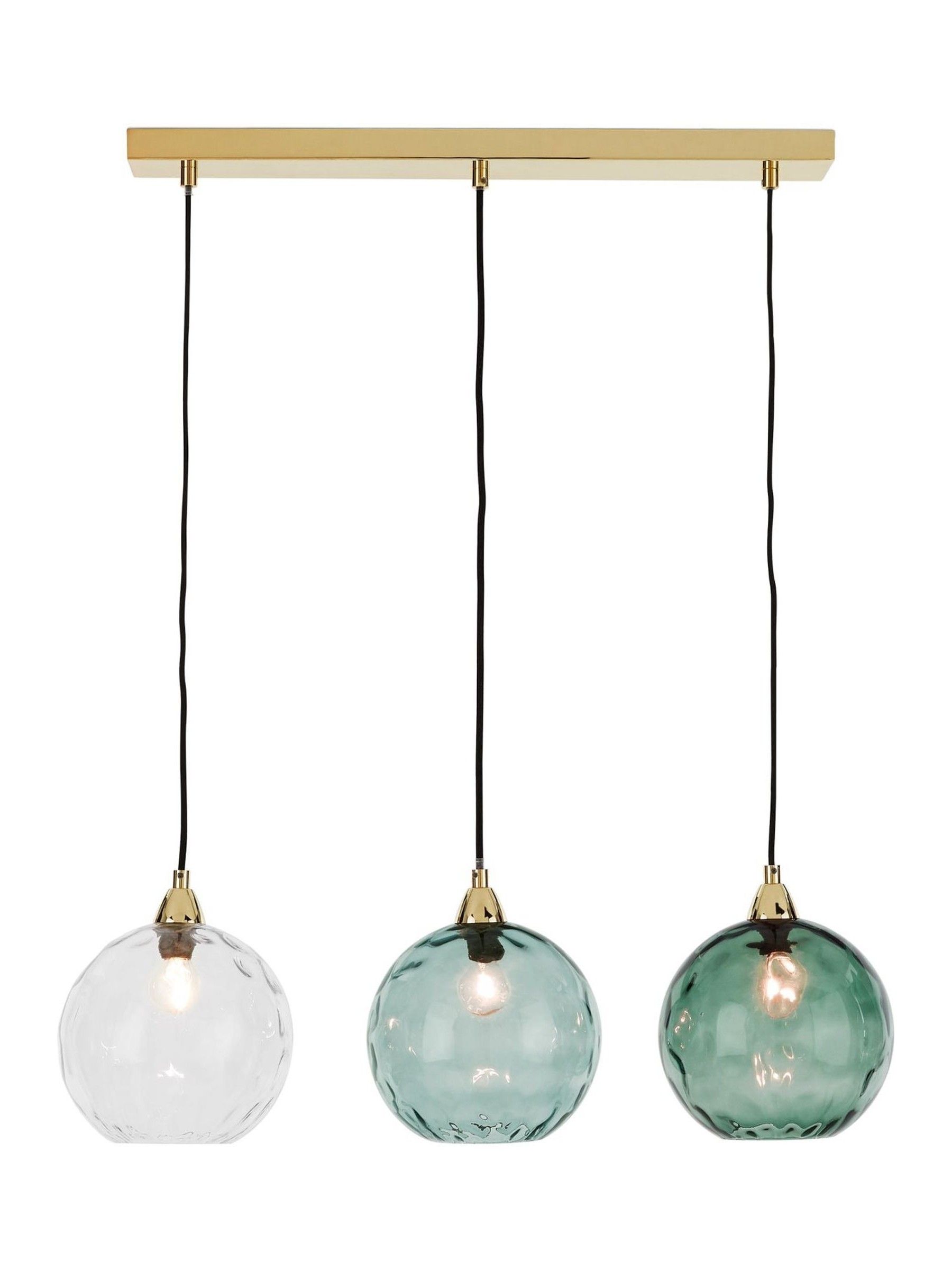 Ilaria 3 Light Linear Pendant Bar Ceiling Light in Blue - Image 2 of 3