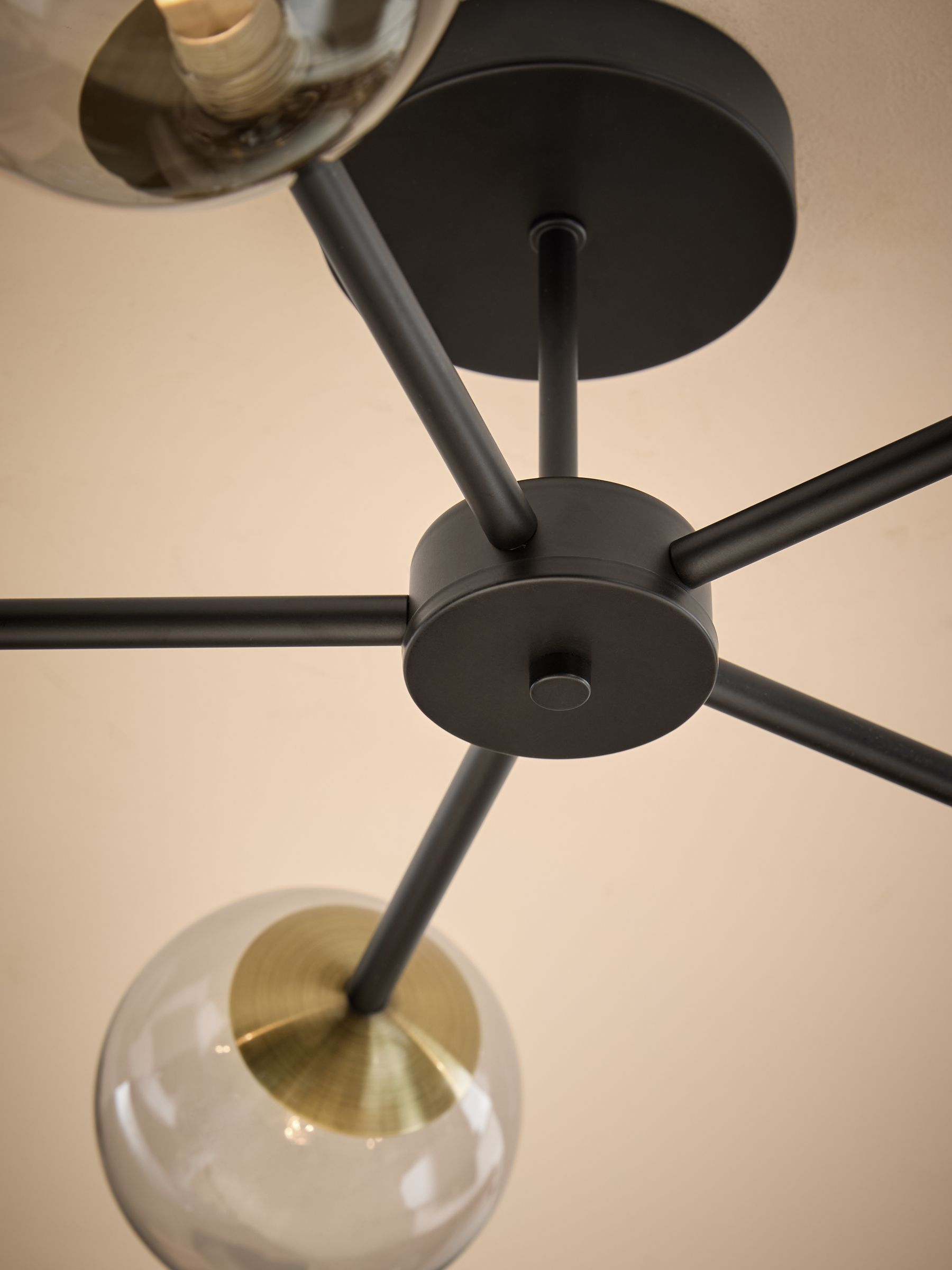 Globe 5 Light Flush Ceiling in Black Antique Brass - Image 4 of 6