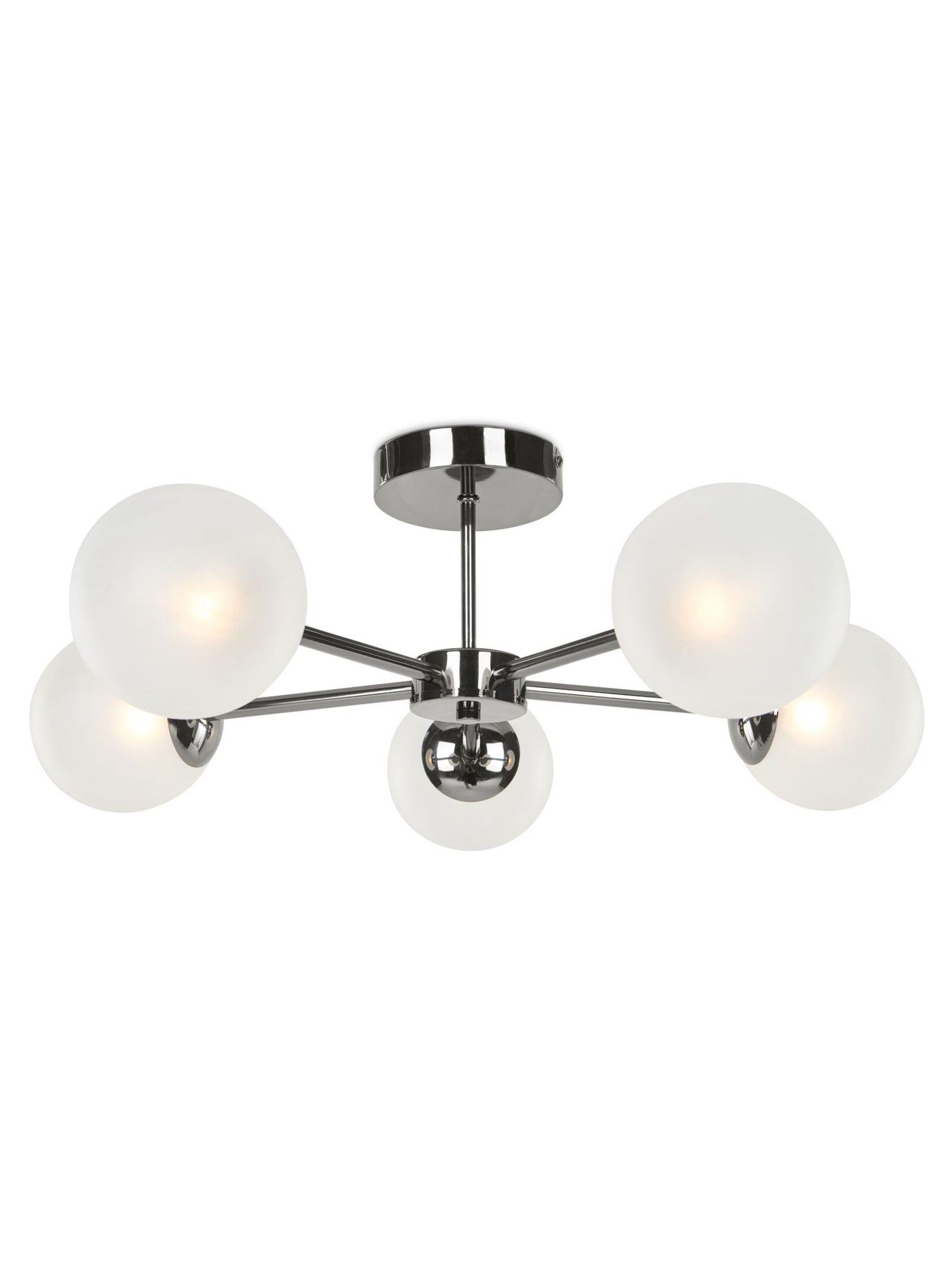 Globe 5 Light Flush Ceiling Light in Chrome - Image 2 of 3