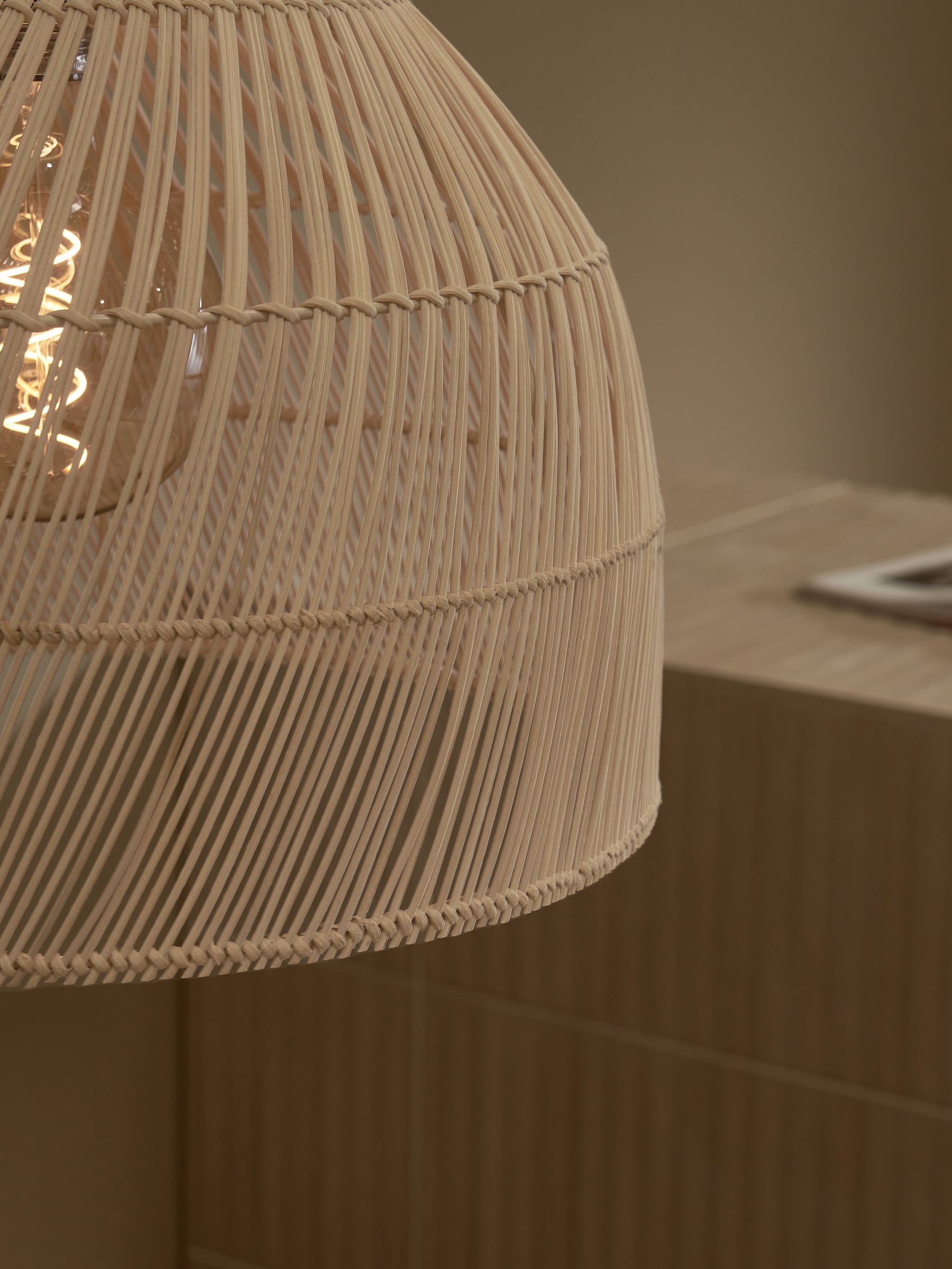 Java Small Lamp Shade in Natural Rattan - Image 2 of 4