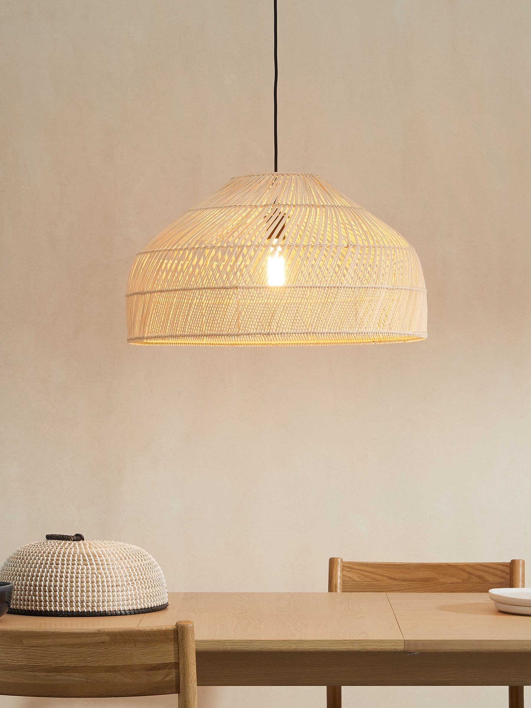 Java Large Lamp Shade in Natural Rattan Made