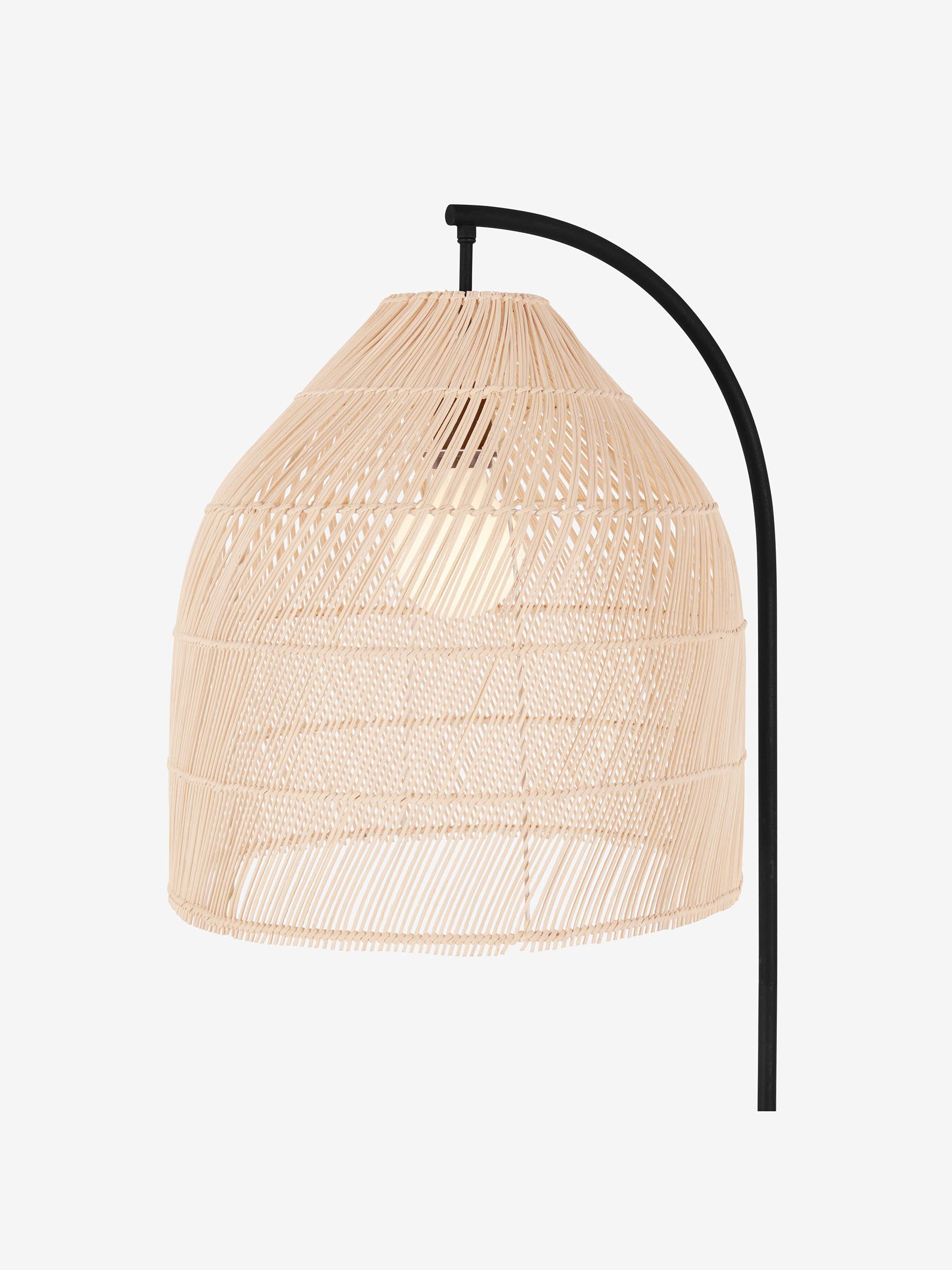 Java Arc Overreach Floor Lamp in Natural Rattan - Image 2 of 3