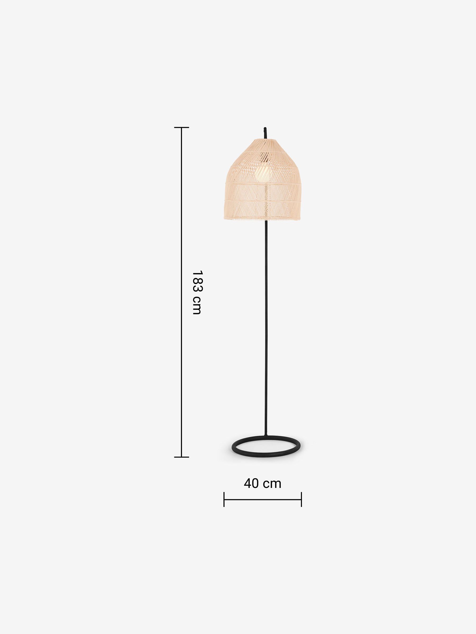 Java Arc Overreach Floor Lamp in Natural Rattan - Image 3 of 3