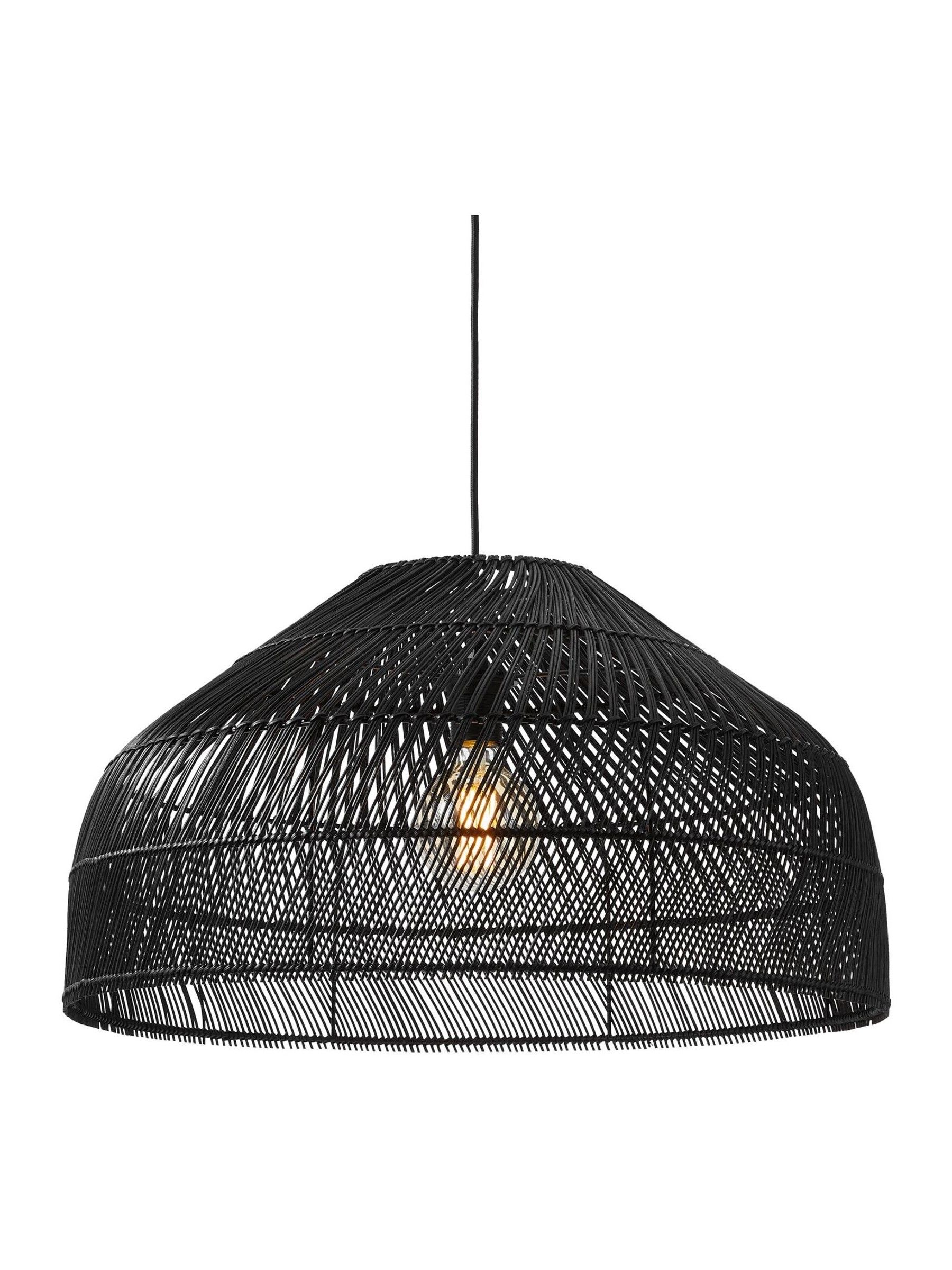 Java Large Lamp Shade in Black Rattan - Image 2 of 3