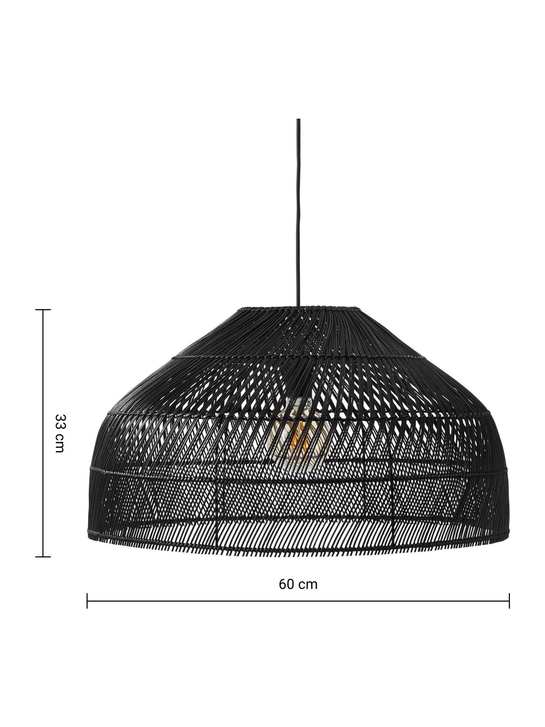 Java Large Lamp Shade in Black Rattan - Image 3 of 3