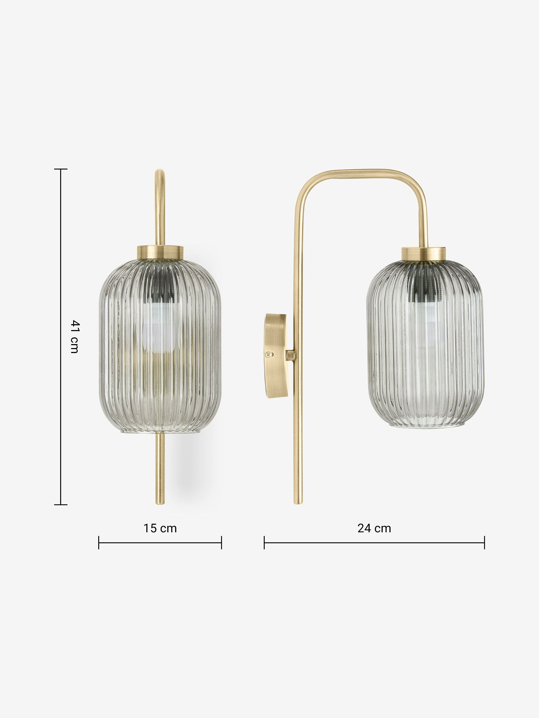 Briz Antique Brass Wall Lamp in Grey - Image 7 of 7