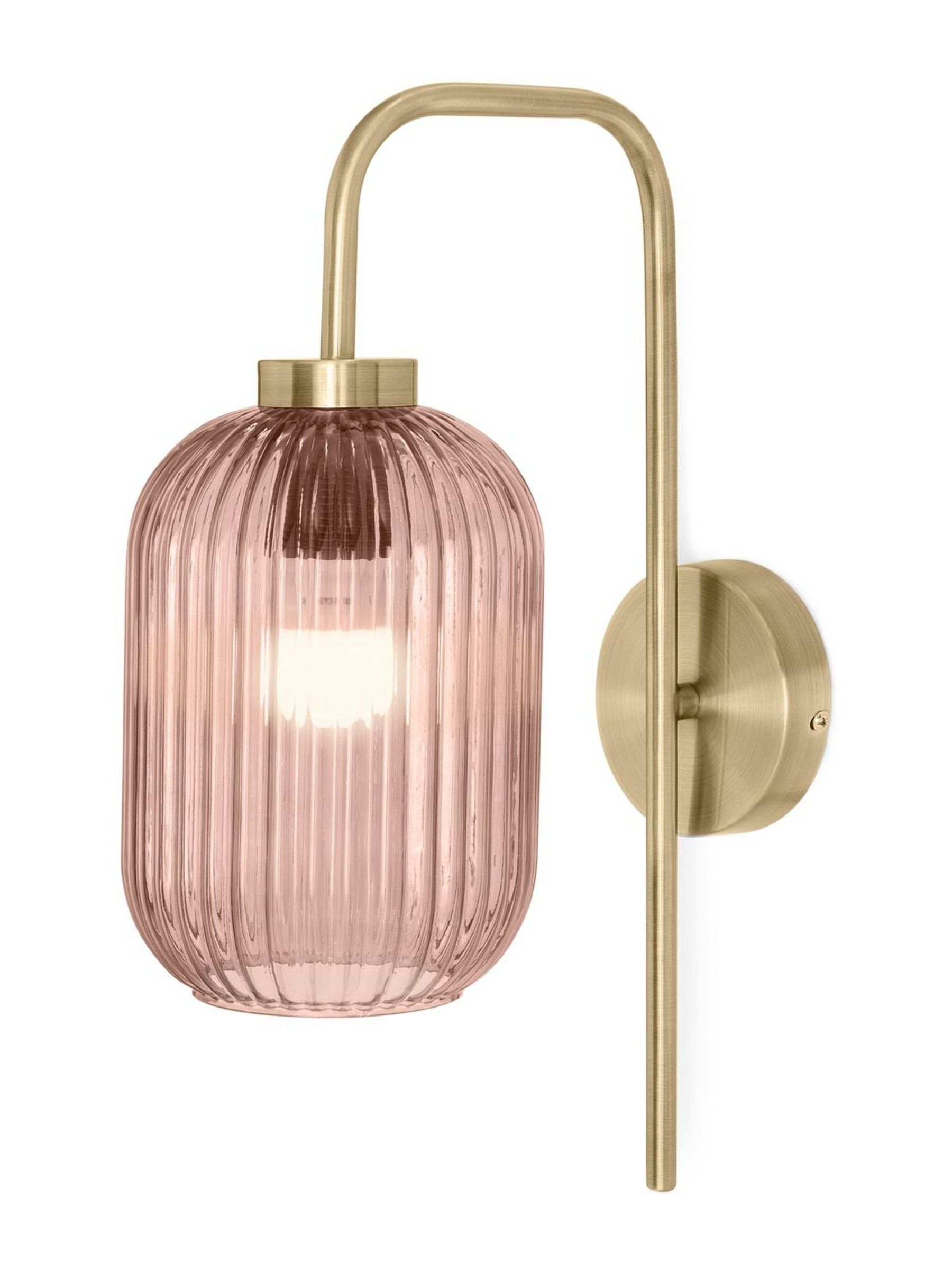 Briz Antique Brass Wall Lamp in Pink - Image 6 of 7