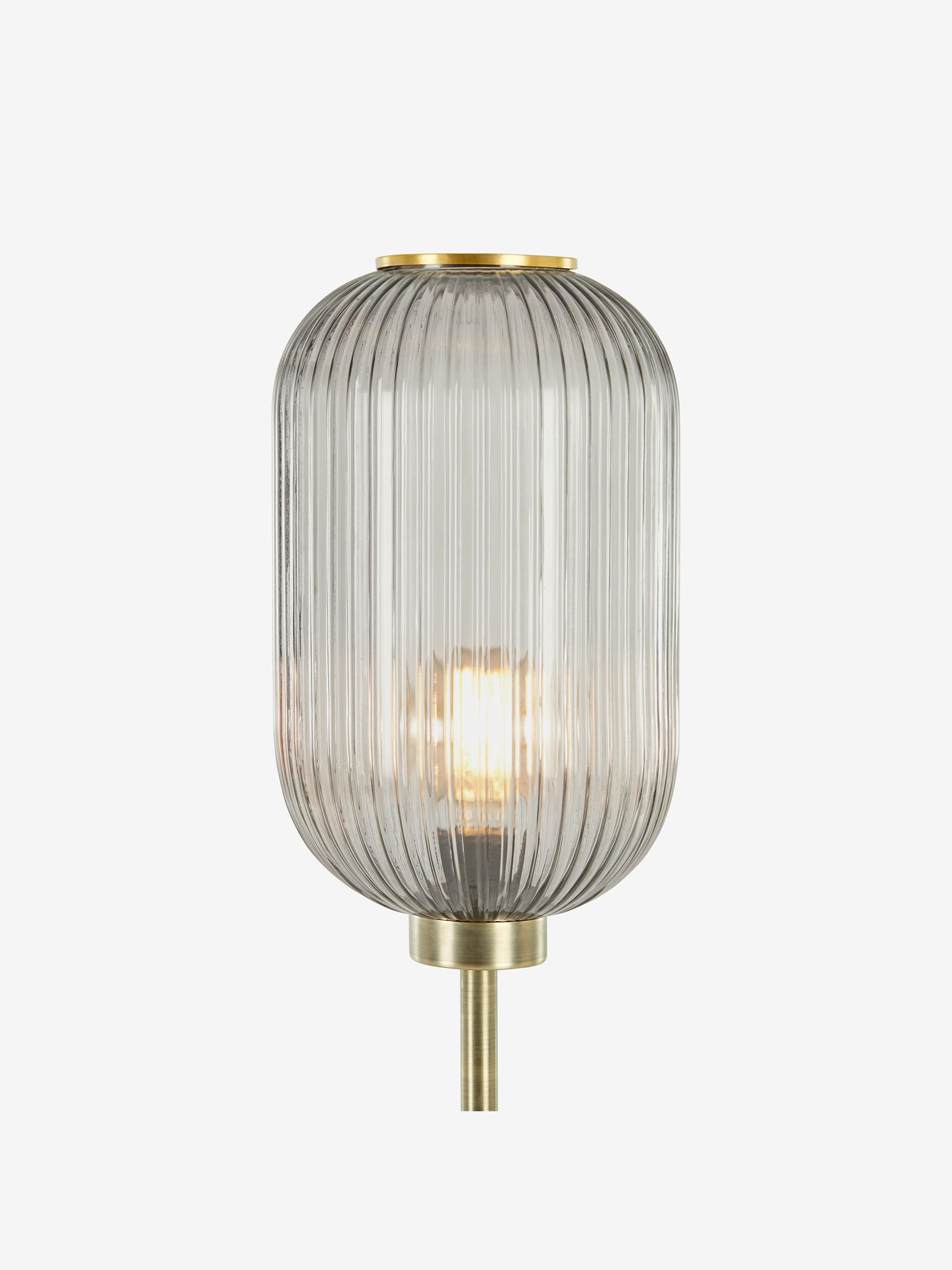 Briz Textured Glass Floor Lamp in Smoke Grey - Image 2 of 3