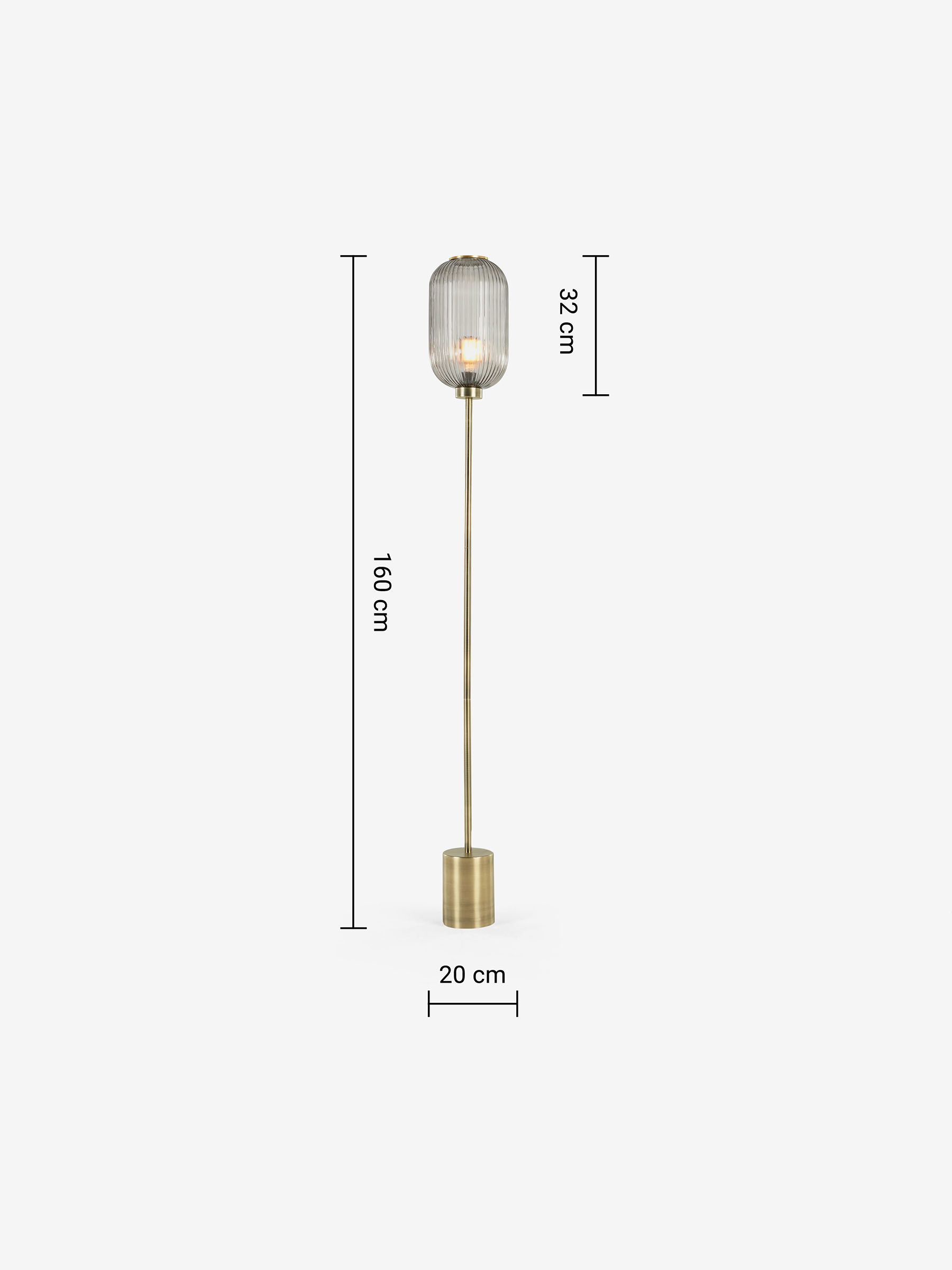 Briz Textured Glass Floor Lamp in Smoke Grey - Image 3 of 3