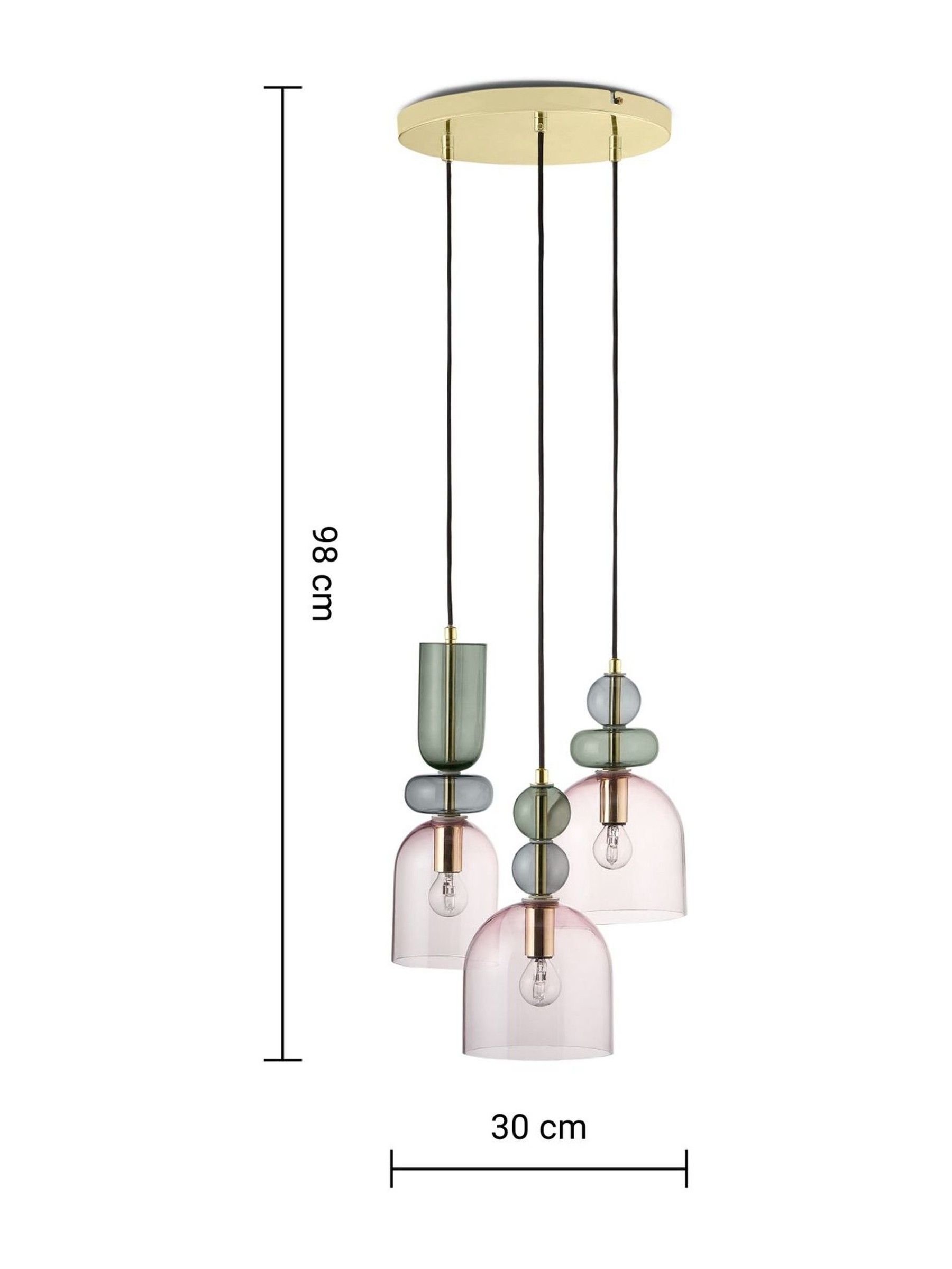 Whitney Cluster Pendant Lamp in Green Multi - Image 4 of 4