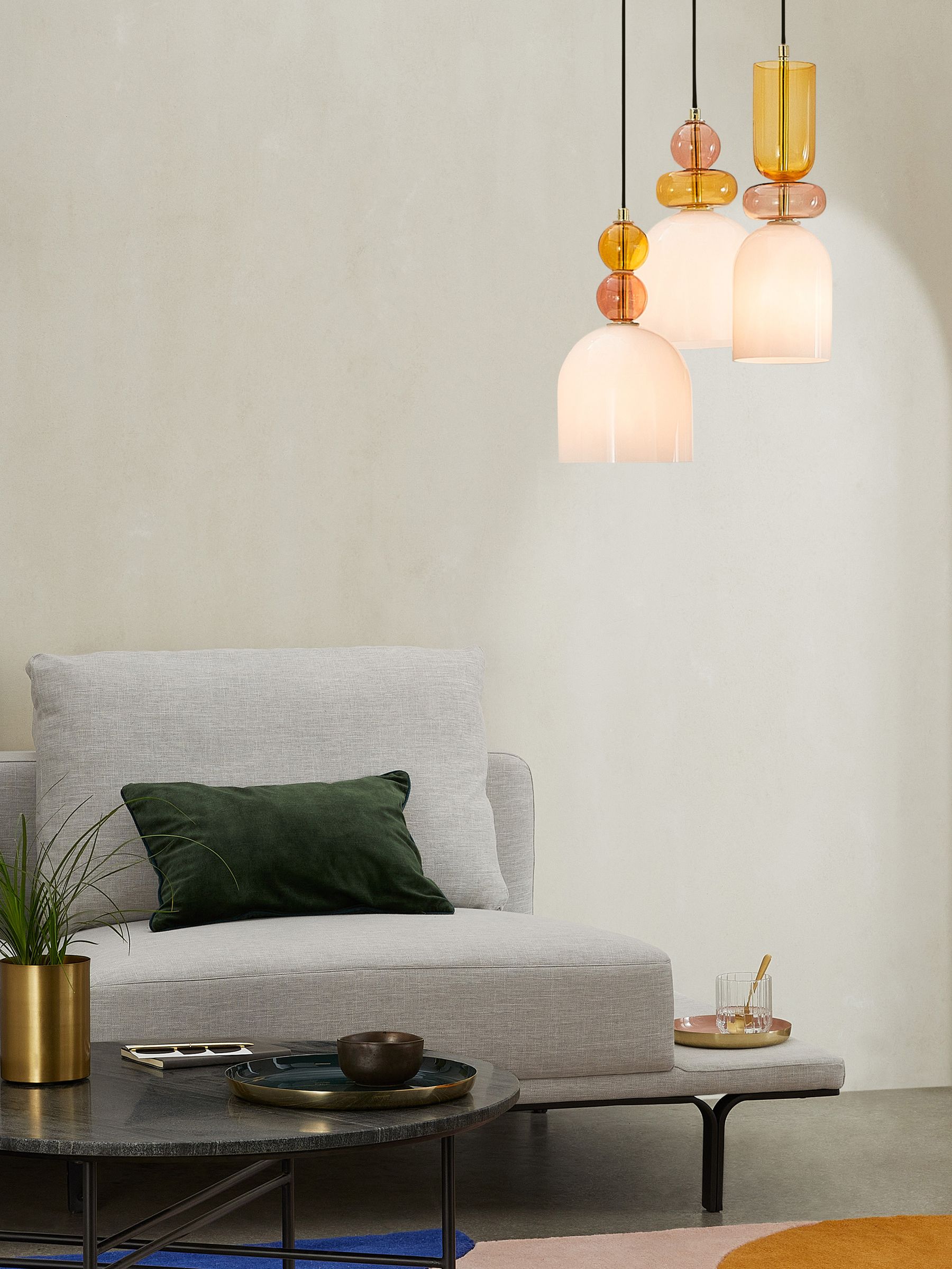 Whitney Cluster Pendant Lamp in Pink Multi - Image 1 of 3