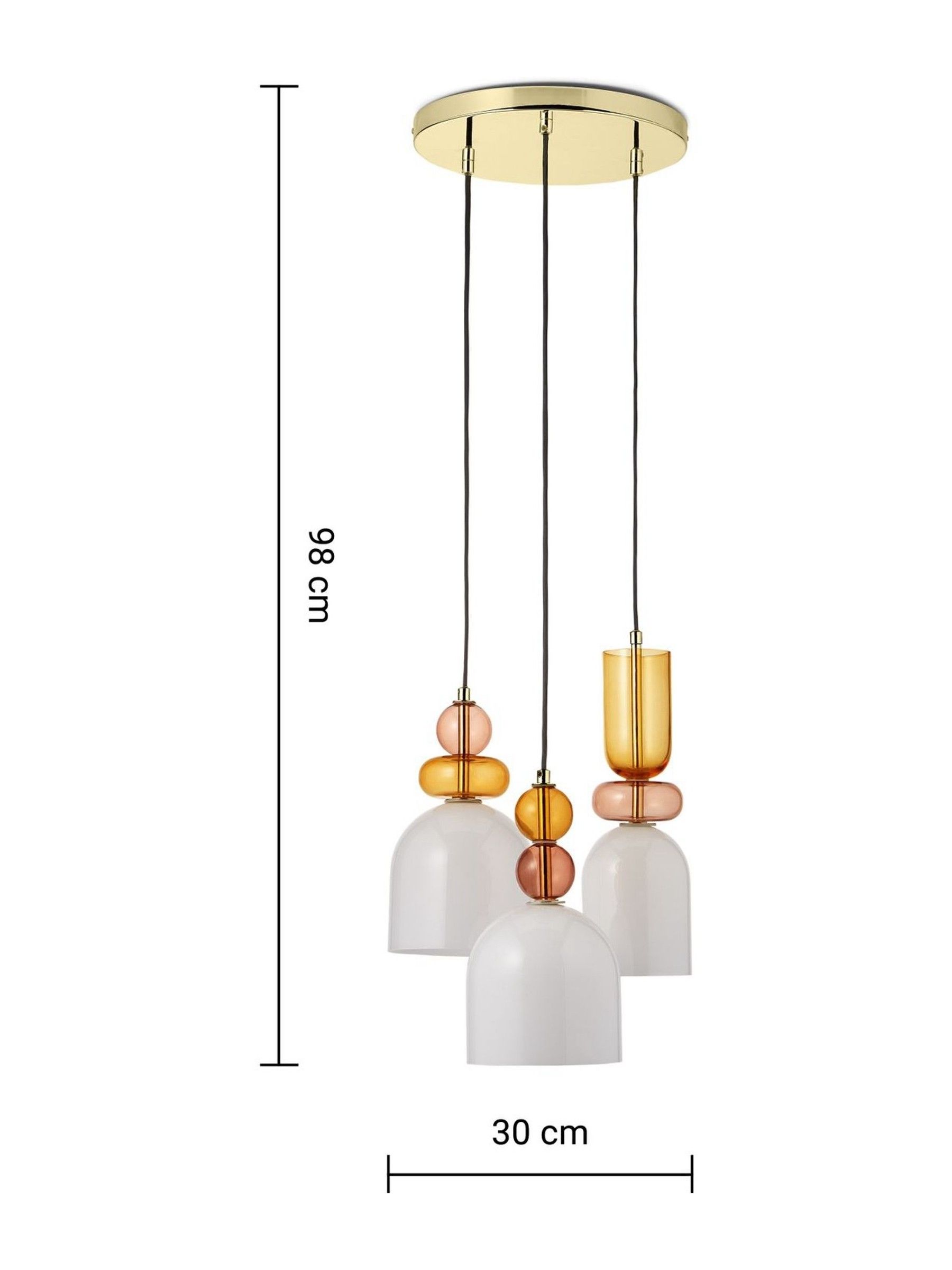 Whitney Cluster Pendant Lamp in Pink Multi - Image 3 of 3