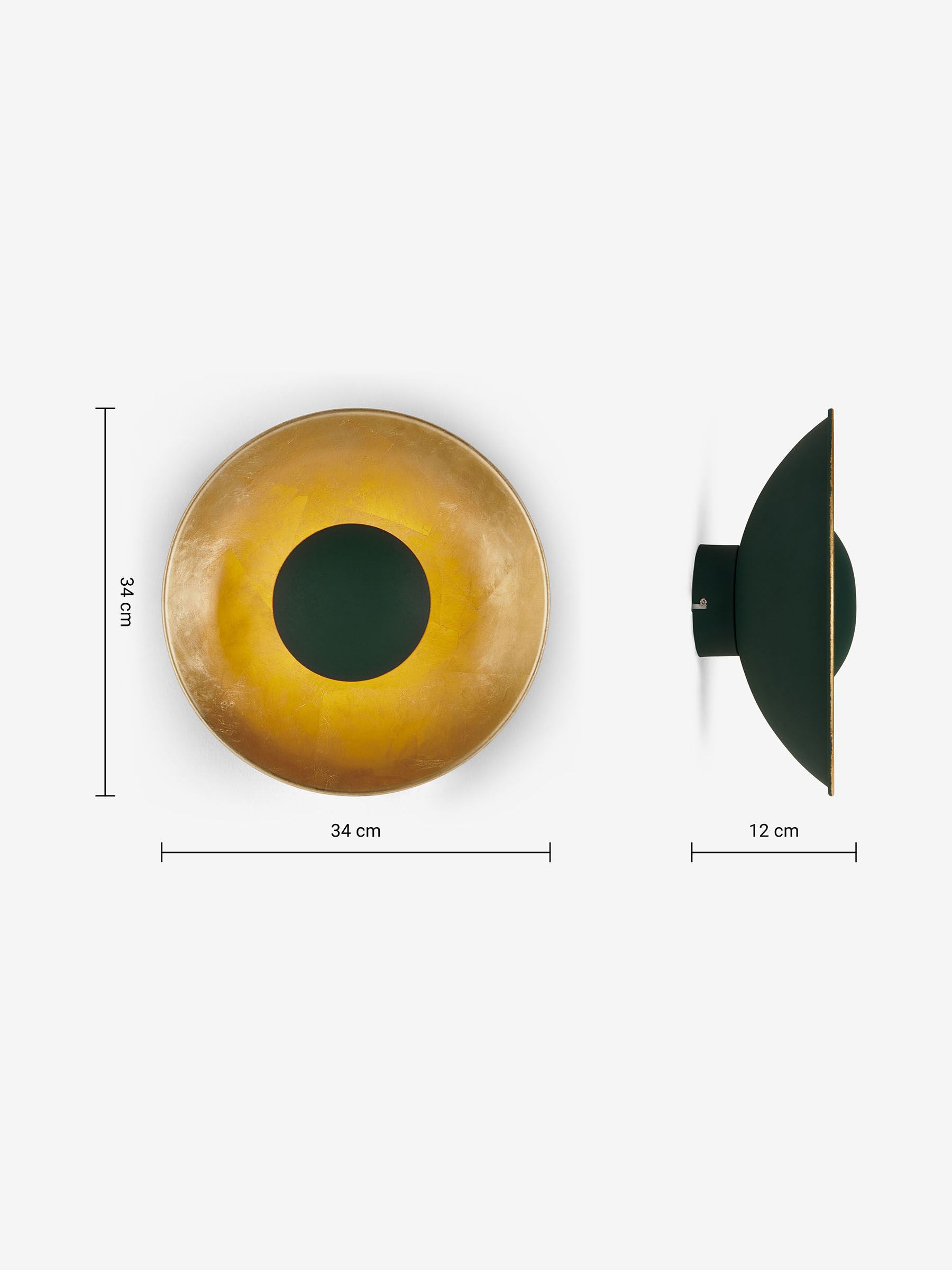 Chicago Wall Lamp in Green/Brass - Image 3 of 3