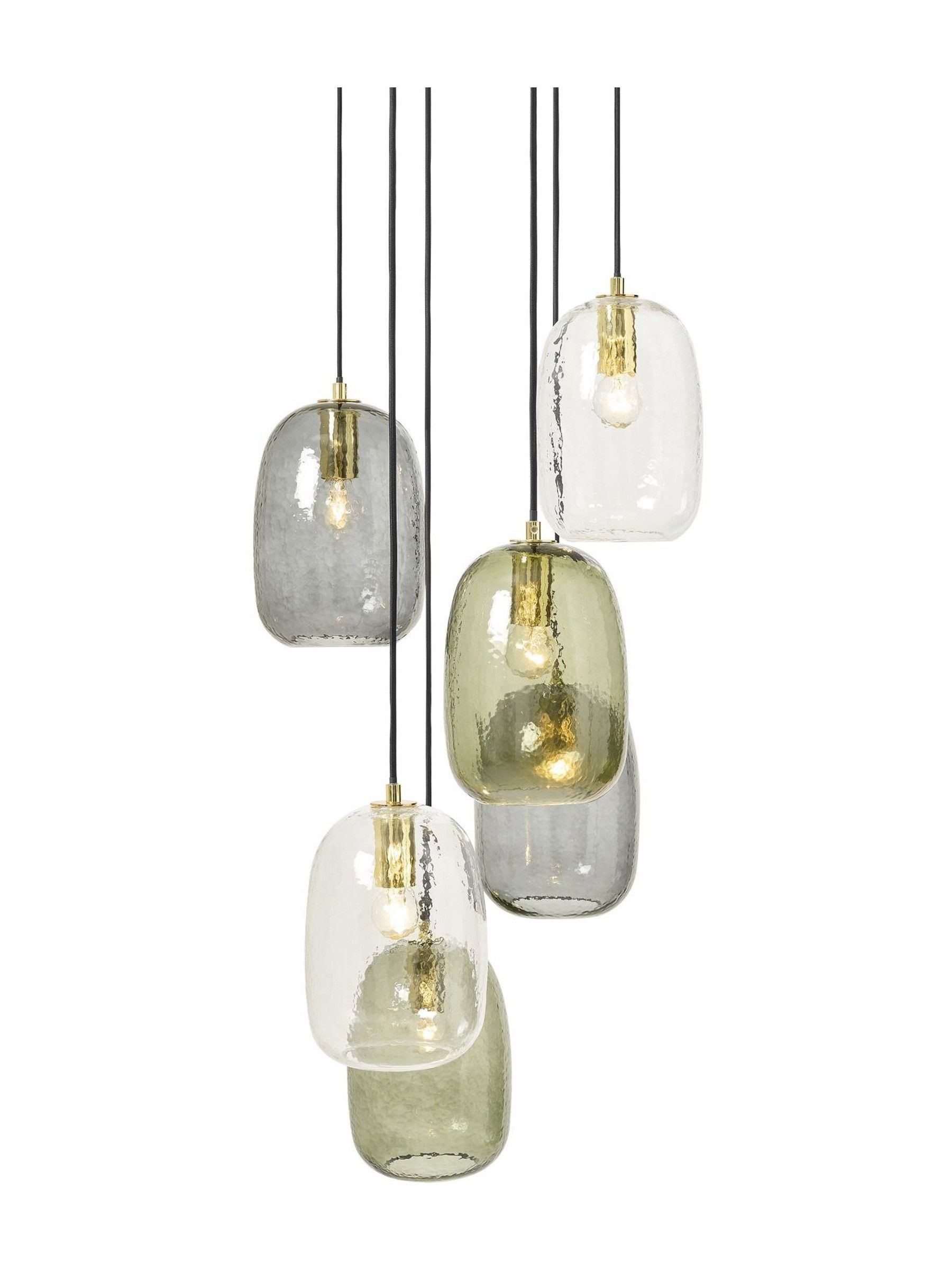 Lykke 6 Light Cluster Chandelier Ceiling Light in Multi Green - Image 2 of 3