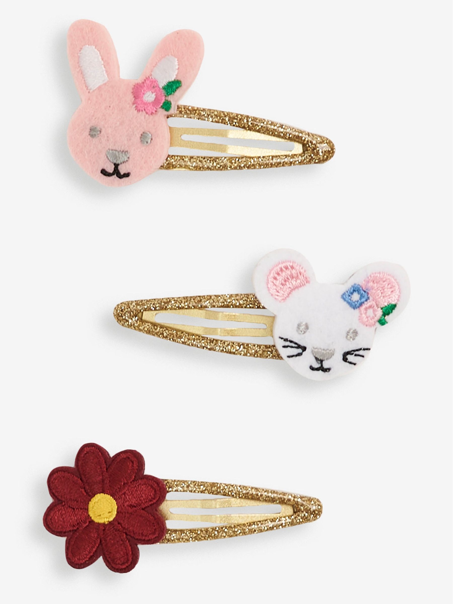 Pink 3-Pack Bunny Character Clips - Image 1 of 2