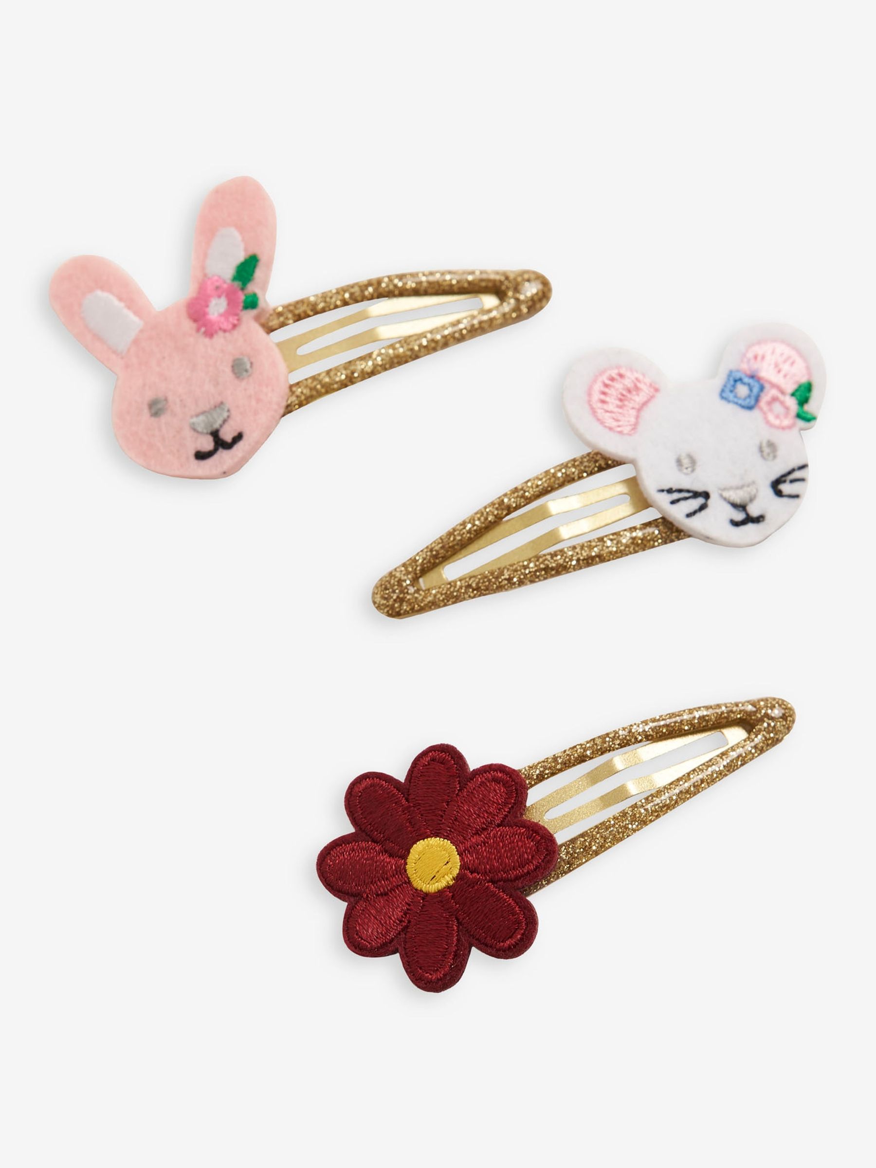 Pink 3-Pack Bunny Character Clips - Image 2 of 2