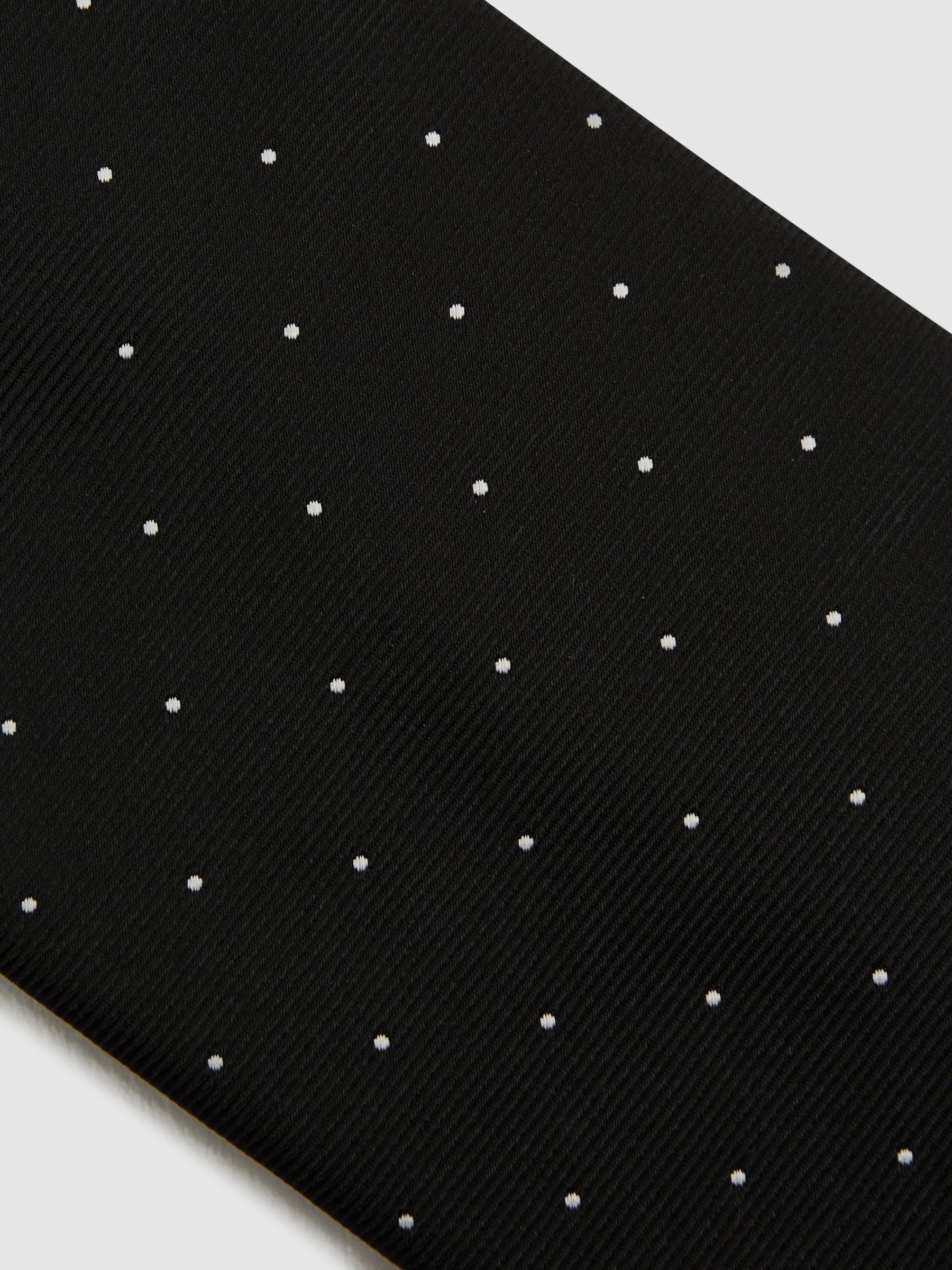 Textured Polka Dot Tie in Black - Image 5 of 5