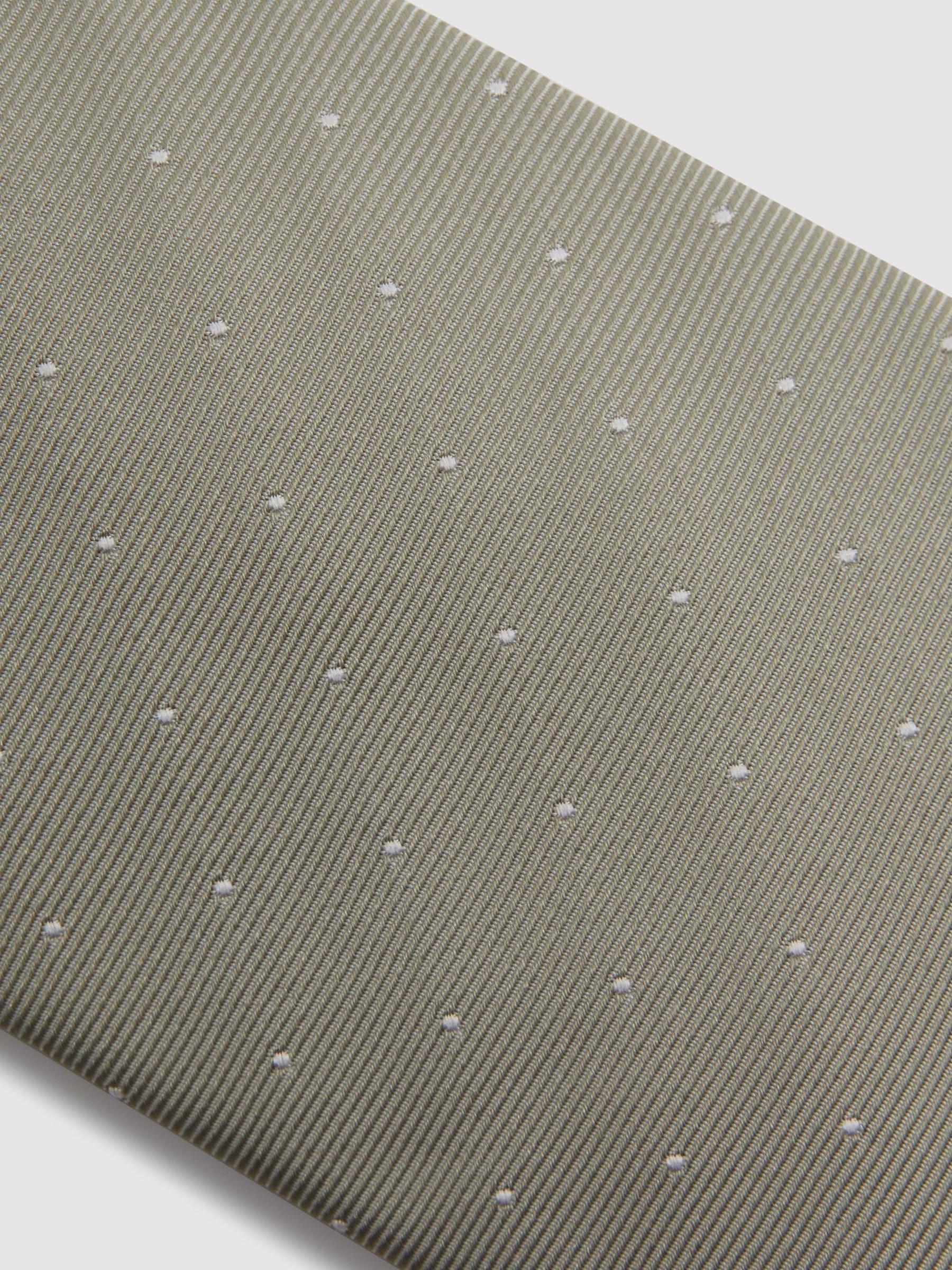 Silk Polka Dot Tie in Champagne - Image 5 of 5
