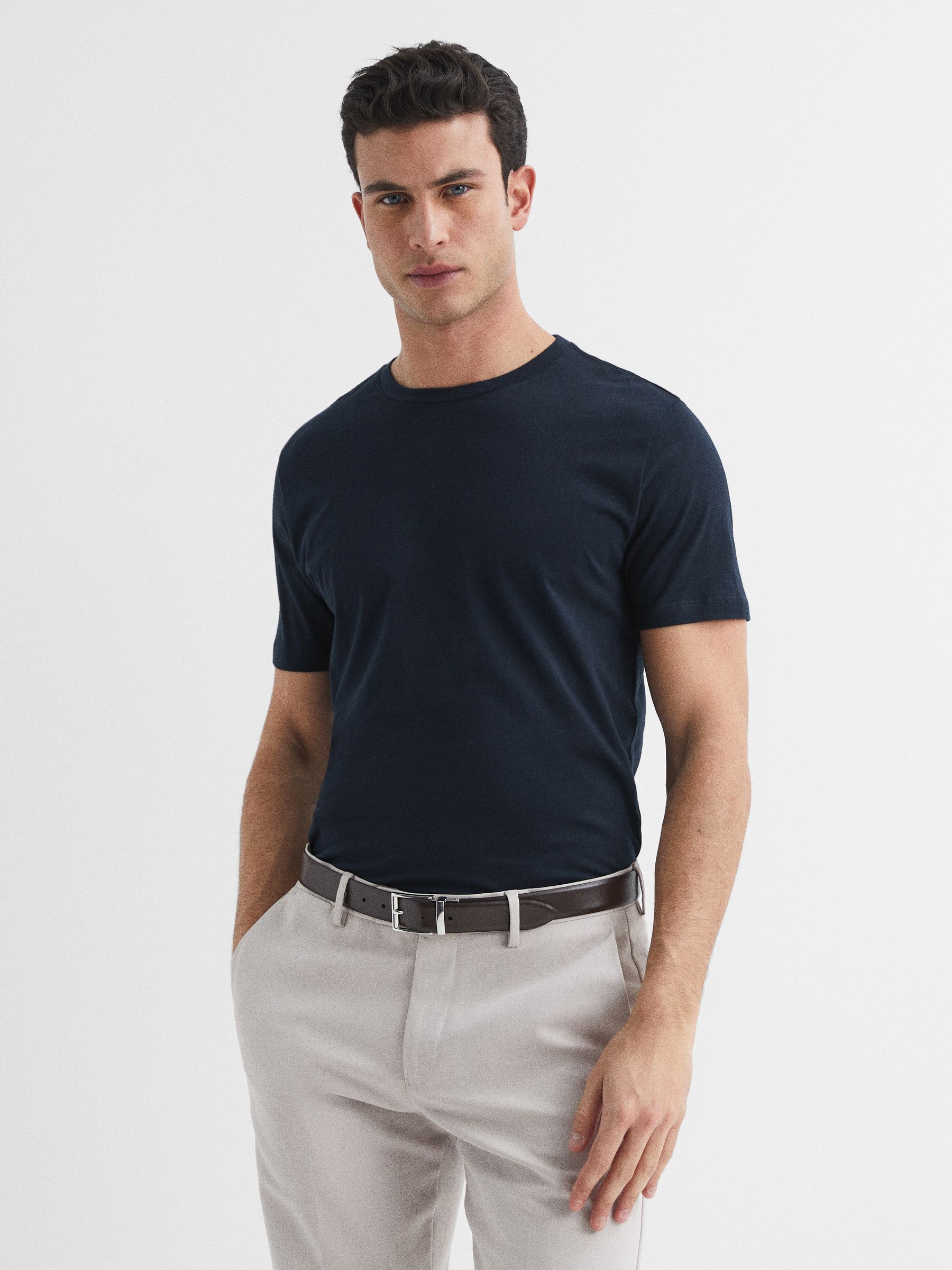 Three Pack of Crew Neck T-Shirts in Multi - Image 6 of 7
