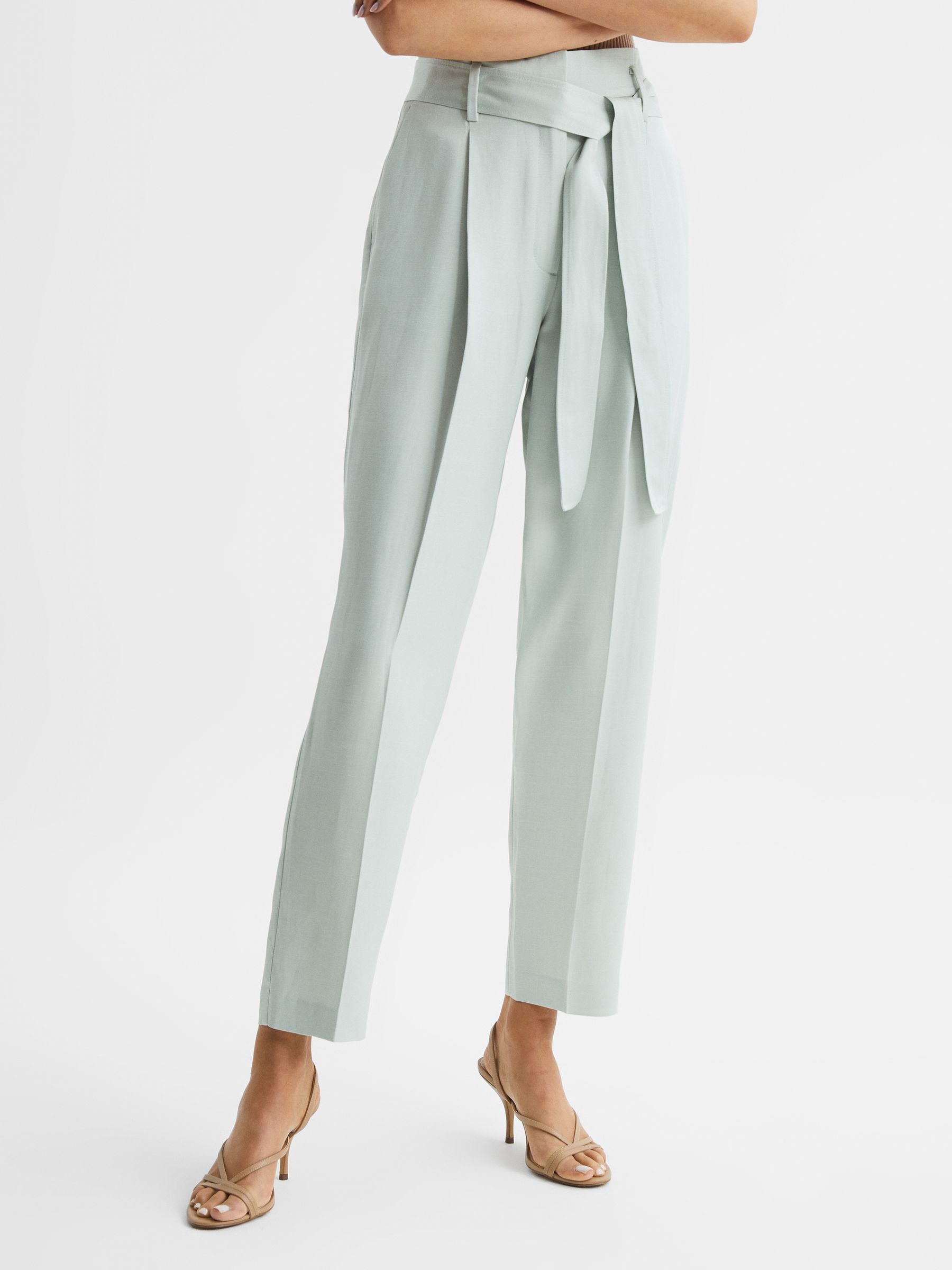 Tapered High Rise Trousers in Mint - Image 3 of 5