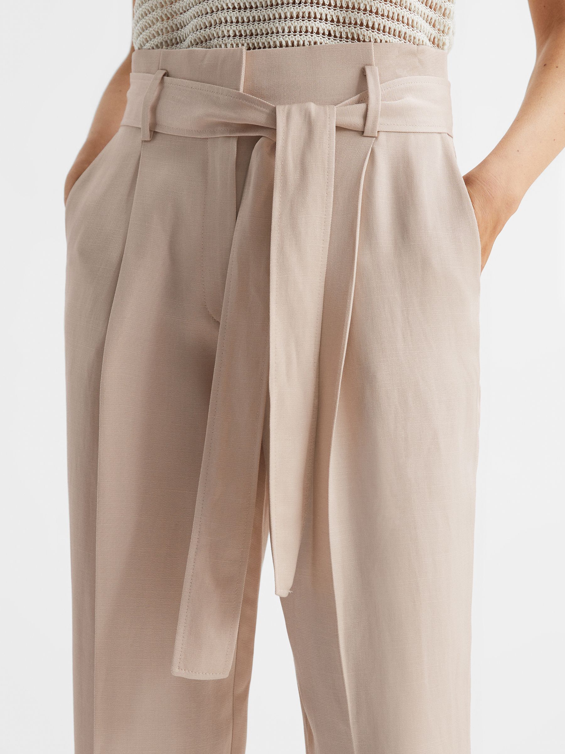 Tapered High Rise Trousers in Neutral - Image 4 of 6