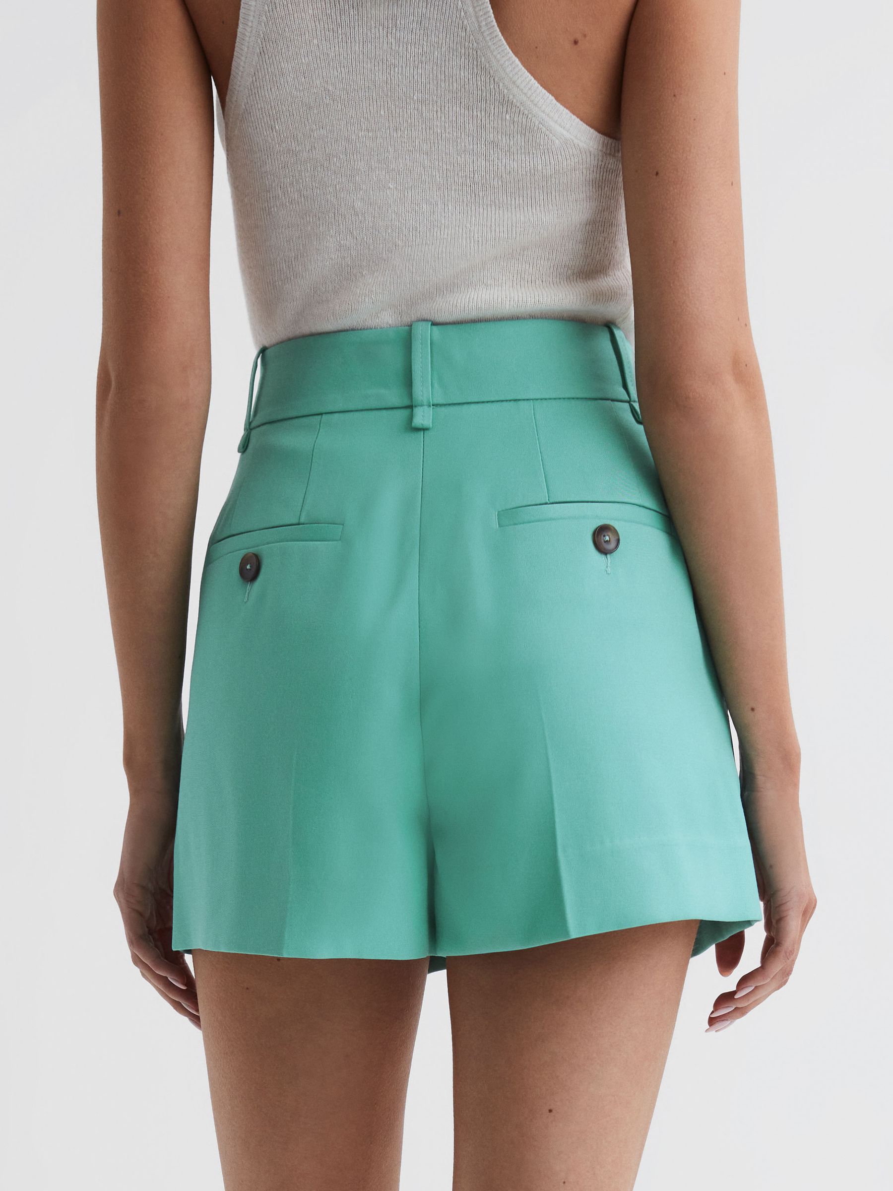 Tailored Shorts in Green - Image 4 of 7