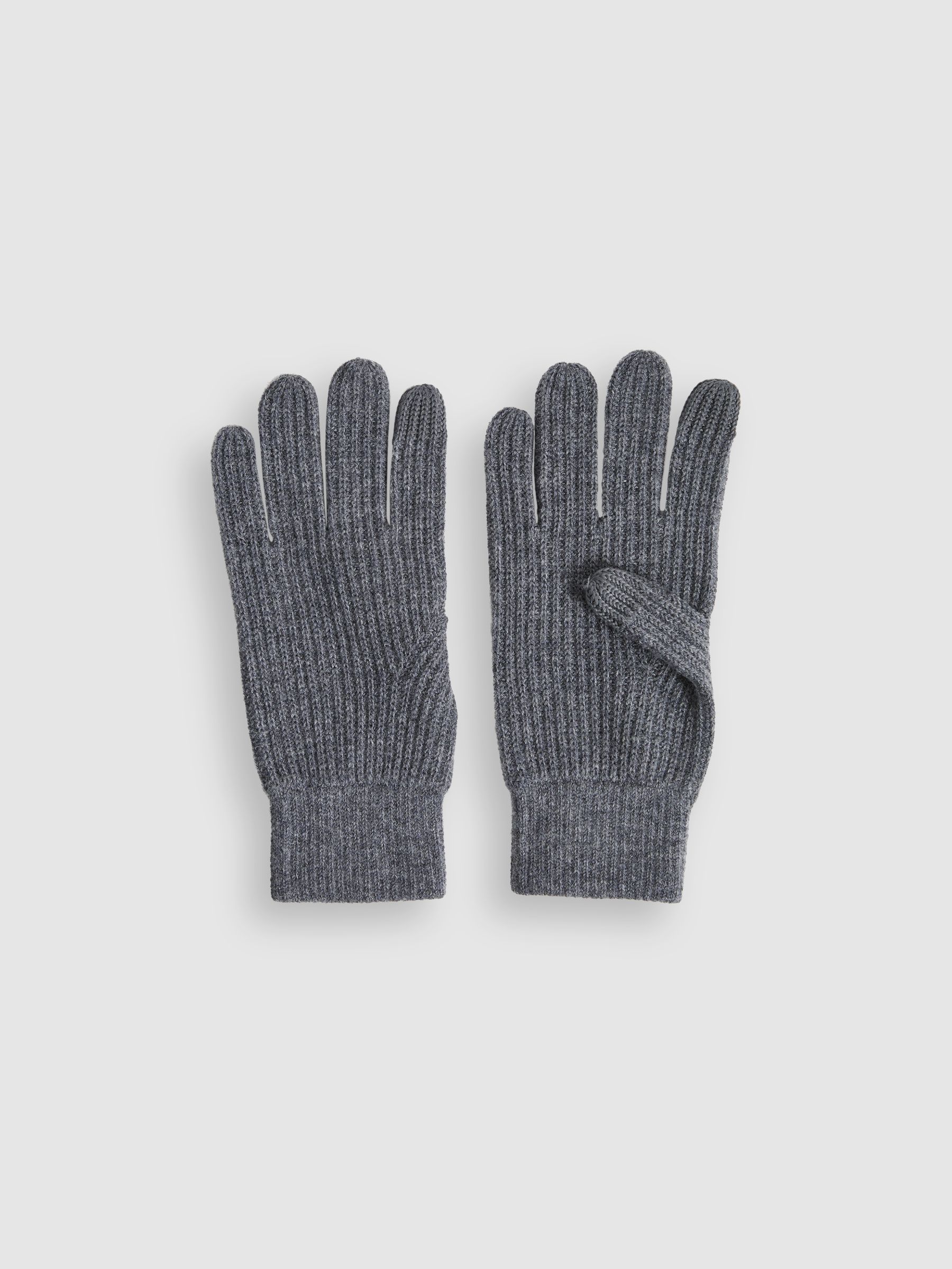 Merino Wool Hat, Scarf, and Gloves Set in Charcoal - Image 6 of 7