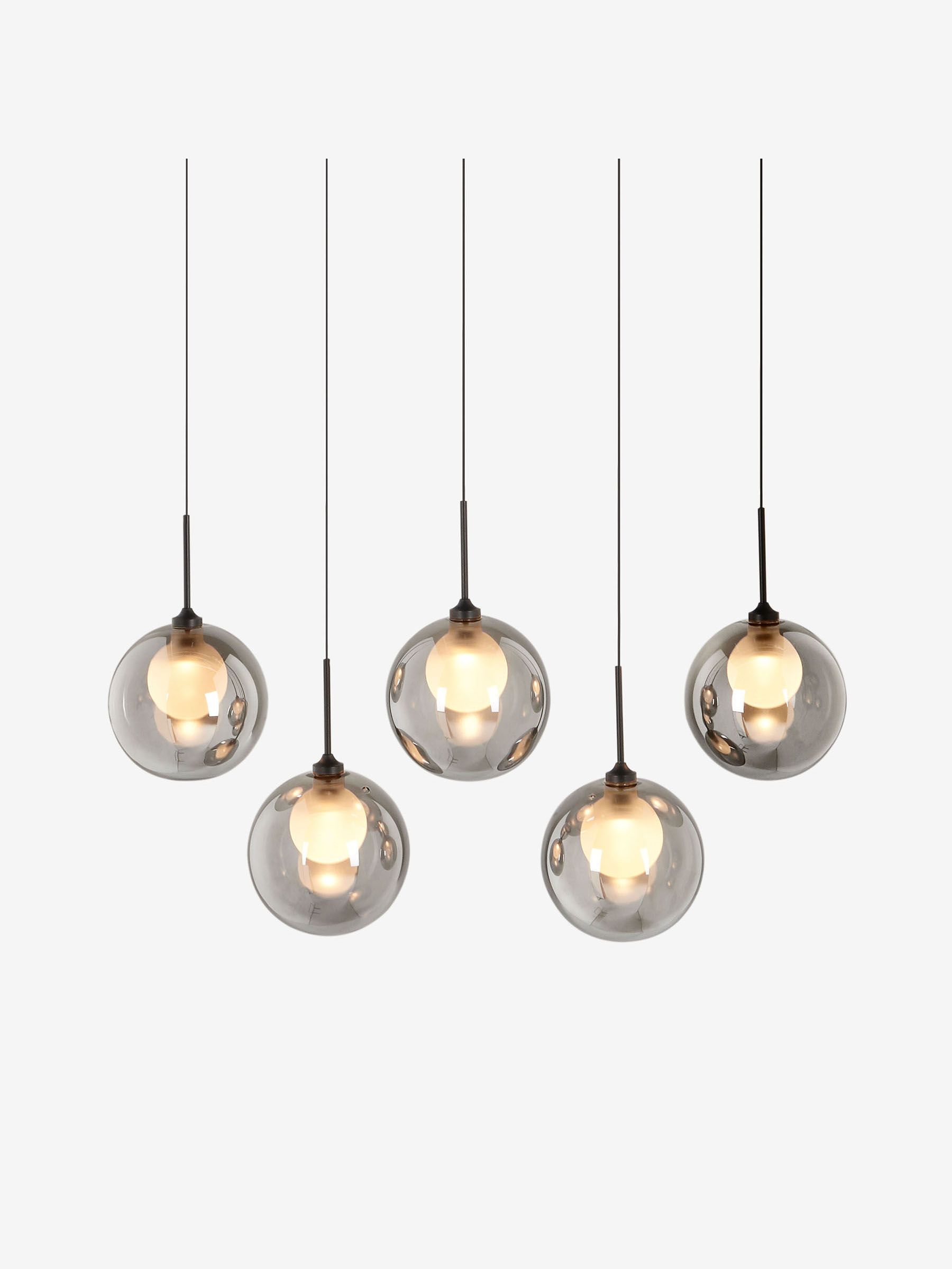 5 Light Linear Pendant Bar Masako Light in Smoke Grey - Image 2 of 3