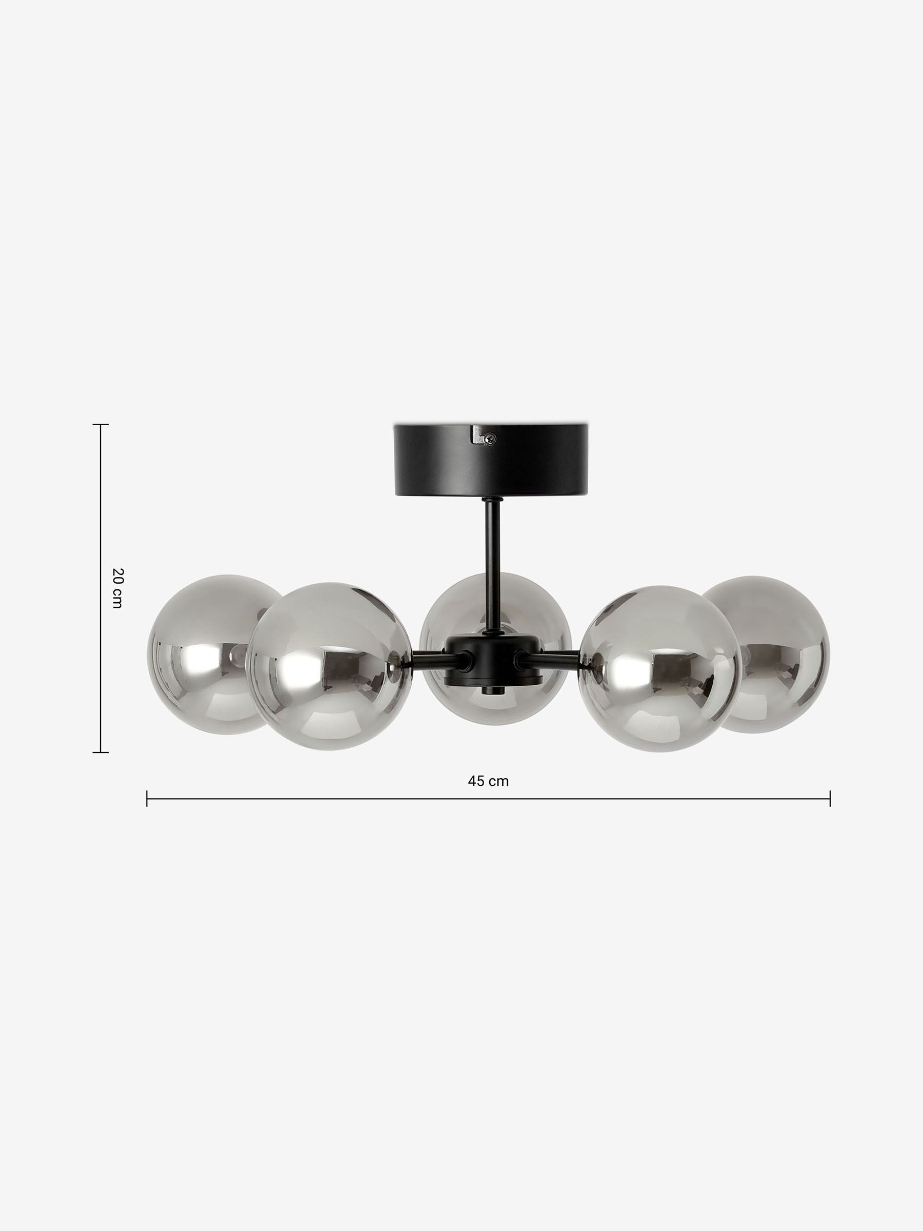 5 Light Flush Masako Light in Smoke Grey - Image 3 of 3