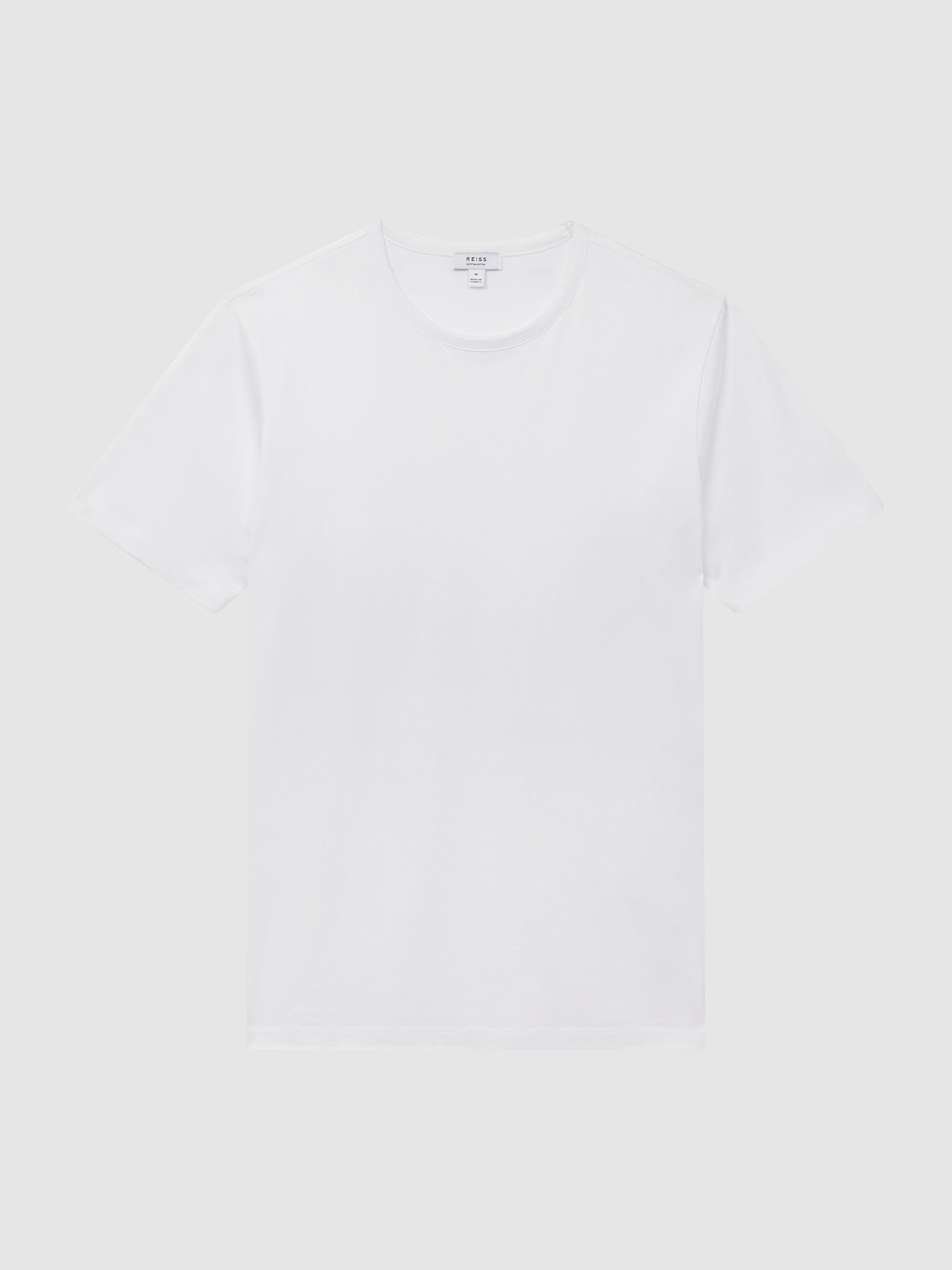Mercerised Crew Neck T-shirt in White - Image 2 of 6