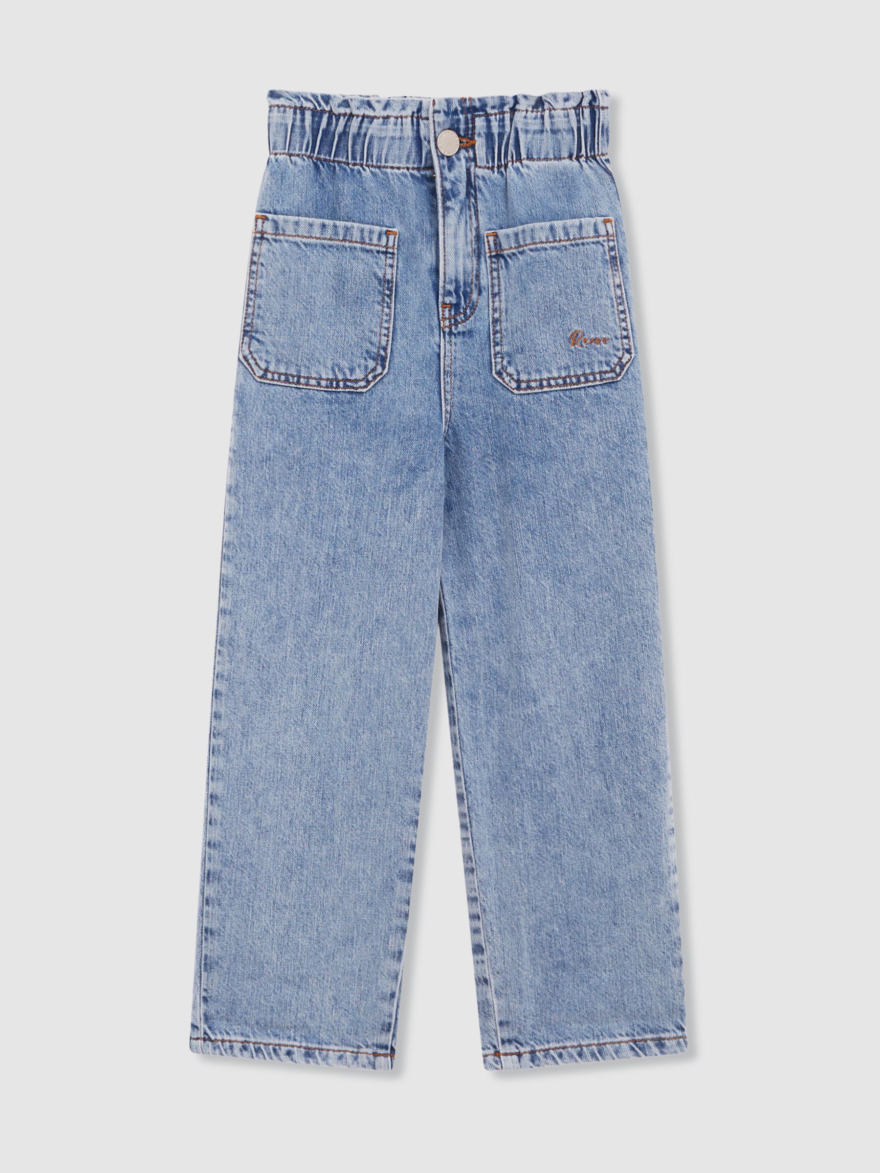 9-13 yrs High Rise Elasticated Jeans in Blue - Image 2 of 6