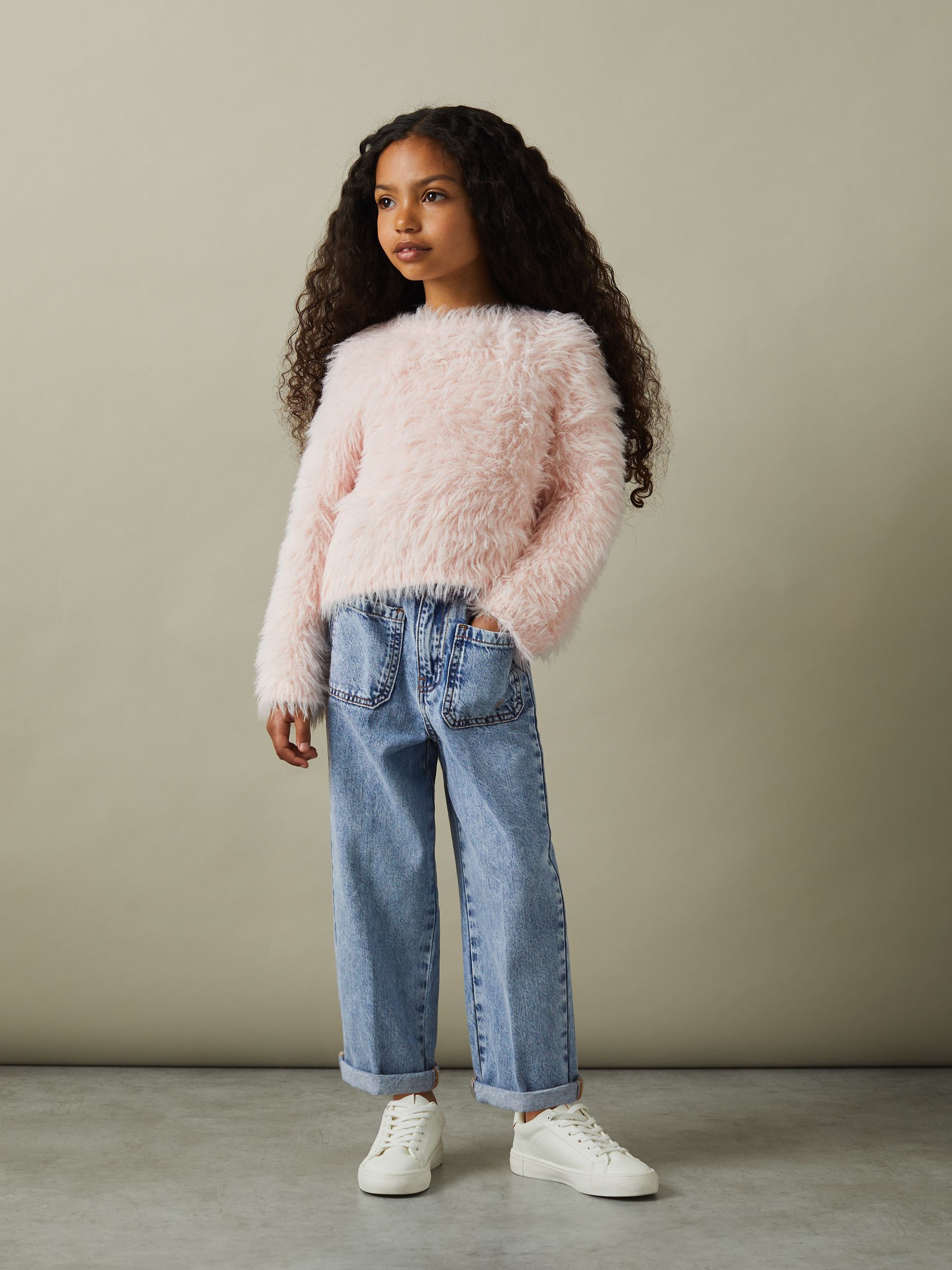 9-13 yrs High Rise Elasticated Jeans in Blue - Image 3 of 6