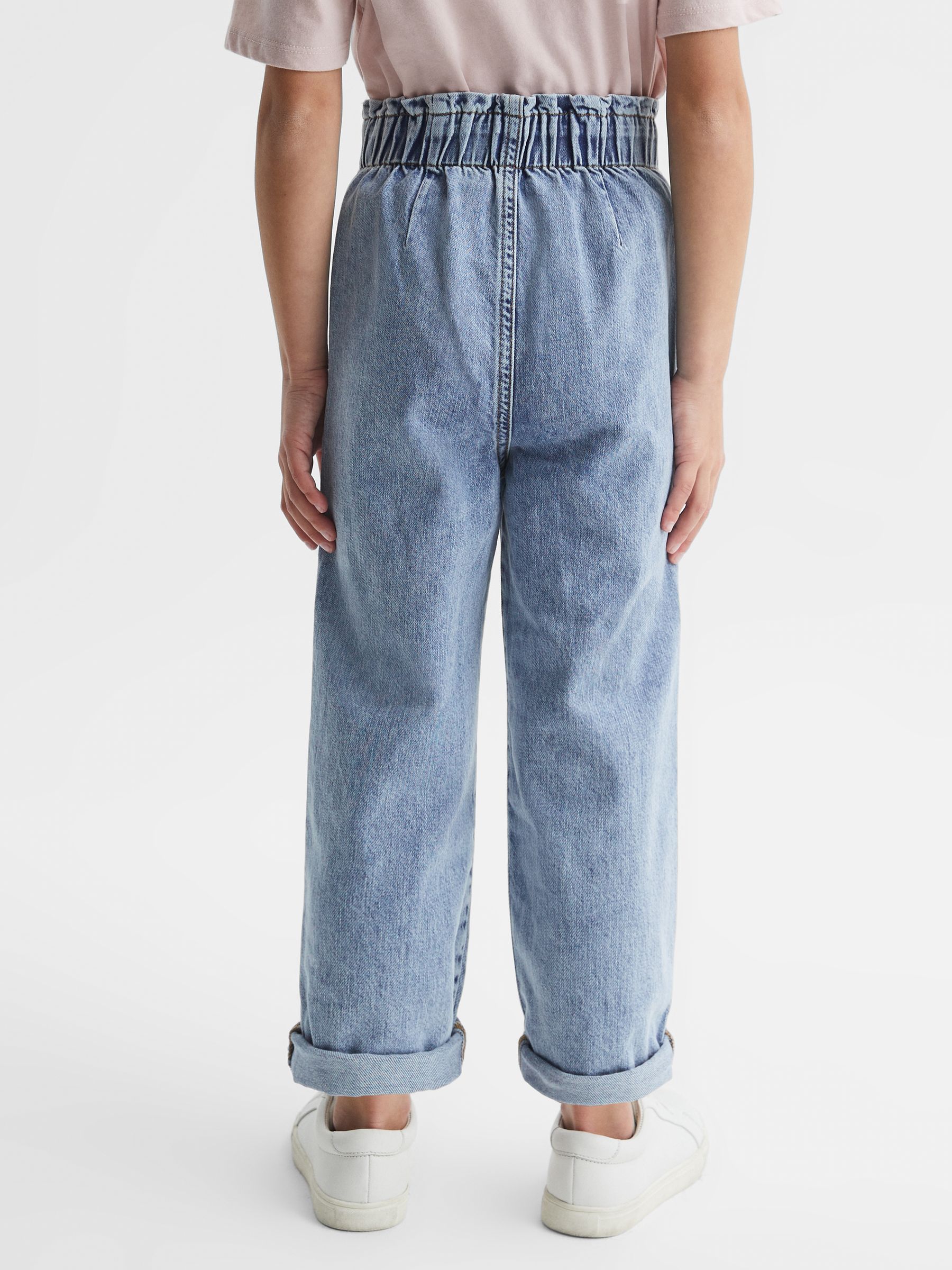9-13 yrs High Rise Elasticated Jeans in Blue - Image 5 of 6