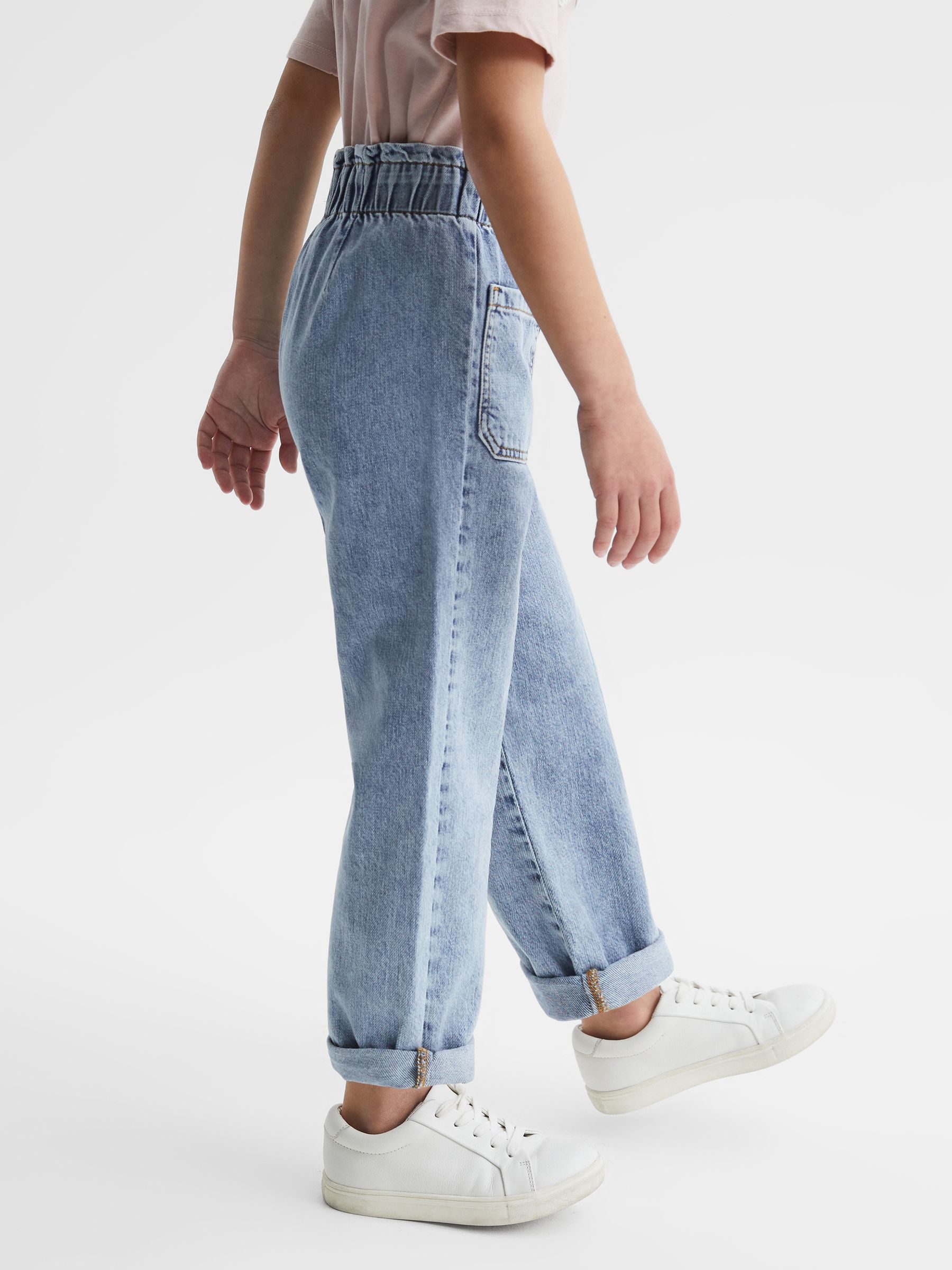 9-13 yrs High Rise Elasticated Jeans in Blue - Image 6 of 6